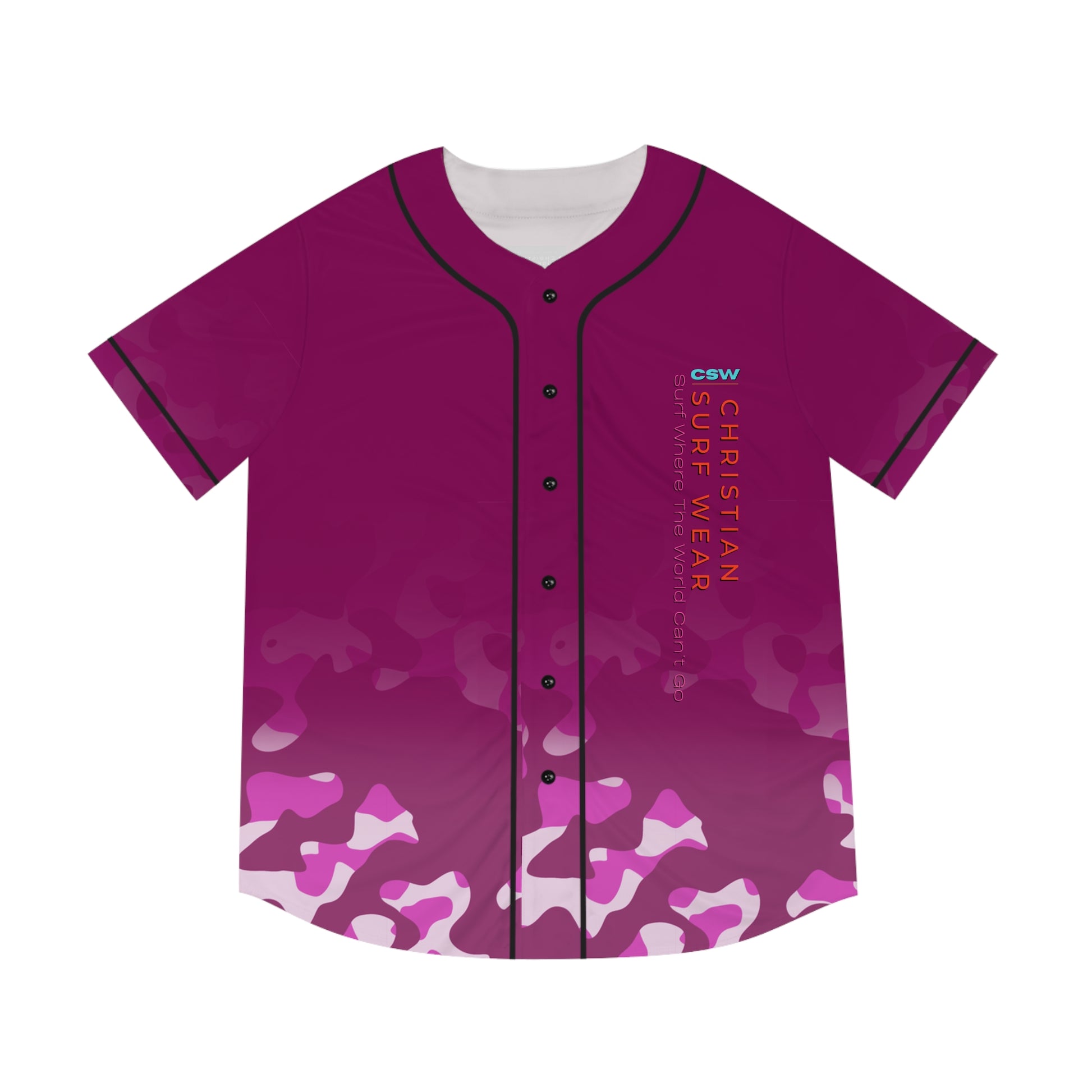 Christian Surf Wear Vibrant Men's Baseball Jersey – Miami Beach Vibe, Casual Wear for Sports Lovers, Summer Outings, Beach Days, Christian Apparel
