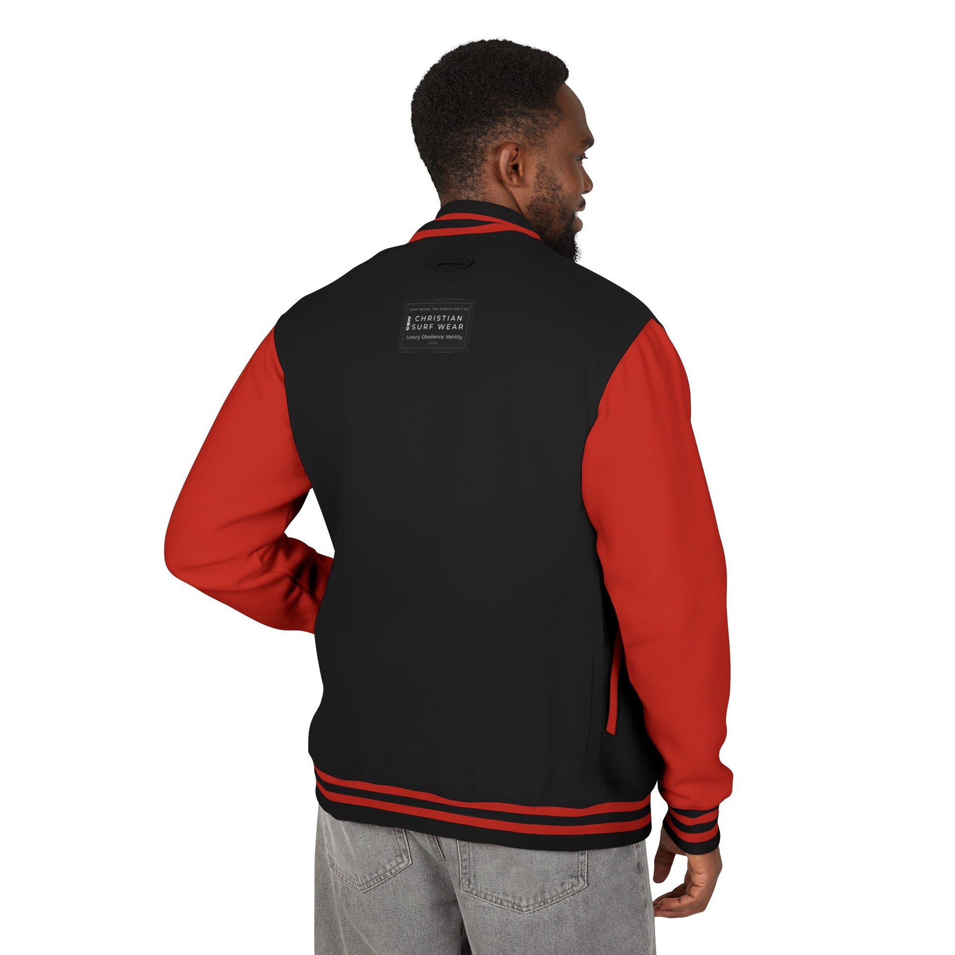 Christian Surf Wear Classic Unisex Heavyweight Letterman Jacket - Stylish Casual Wear for Youth, College, & Sporty Vibes, Great for Gifts, Sports Events, and Cool [...]