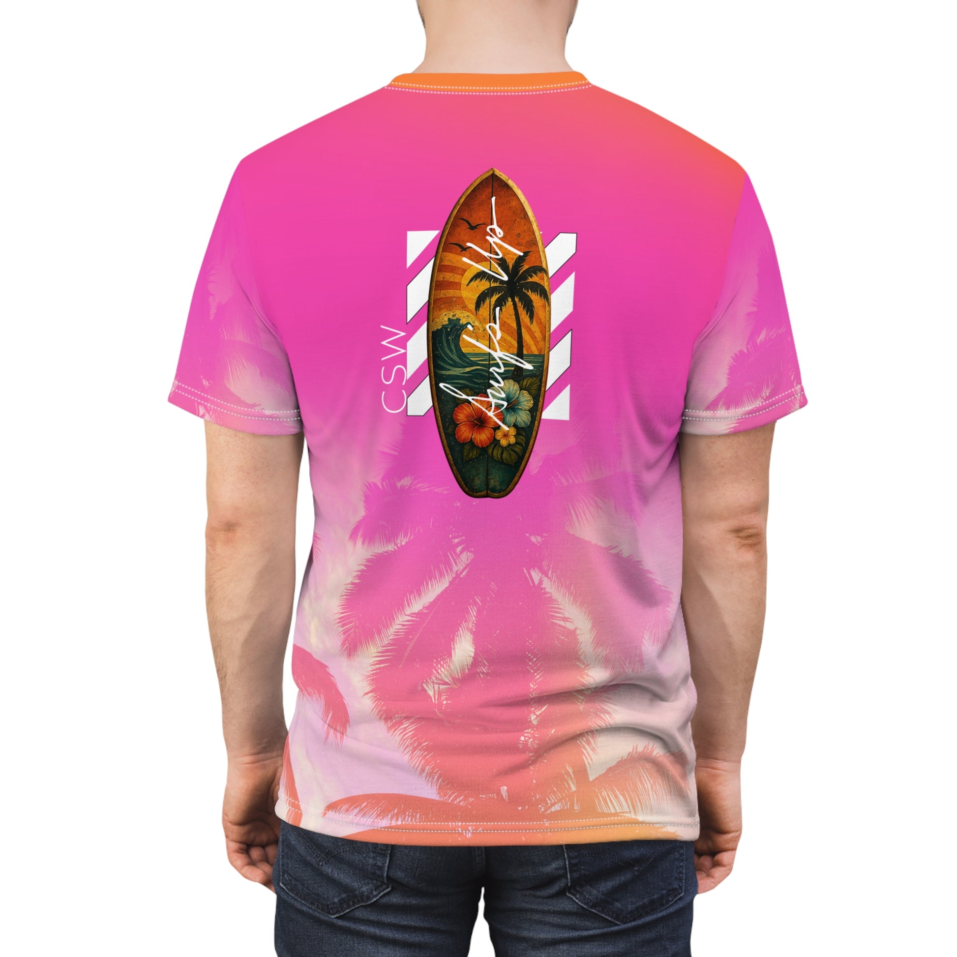 Unisex Tee Christian Surf Wear Palm Tree Graphic Summer Surge