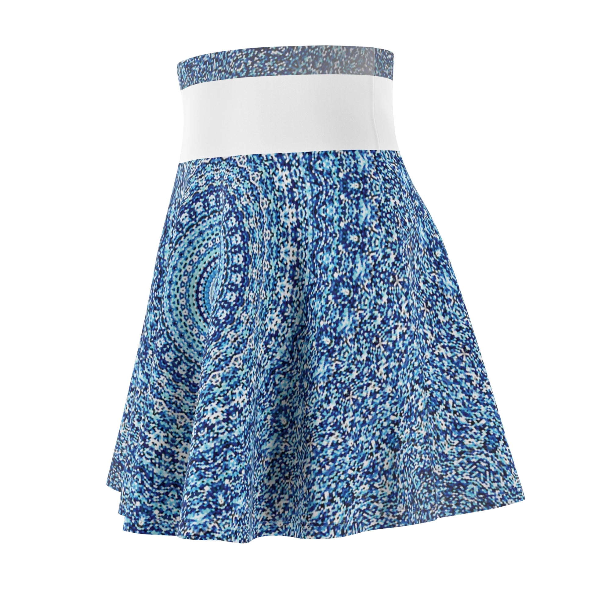 Surf Wear Summer Beauty Vintage Graphic Bohemian Blue Women's Skater Skirt, Festival Outfit, Summer Style, Eco-Friendly AOP Skirt, Casual Chic, Dancewear
