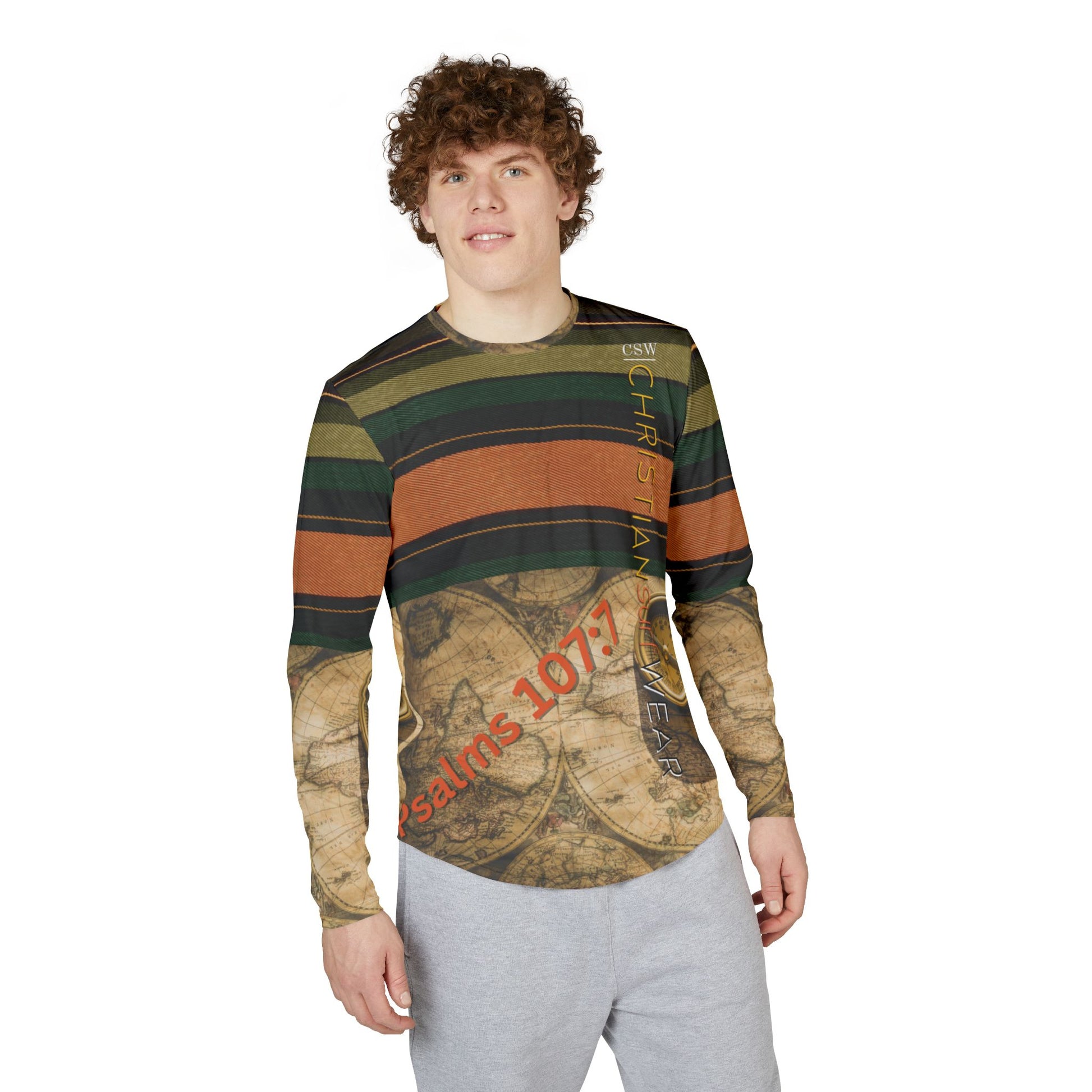 Christian Surf Wear The Right Way Men's UV Protection Long Sleeve Shirt with Geometric Patterns, Beachwear, Outdoor Fashion, Sun Protection Shirt, Summer Apparel, [...]