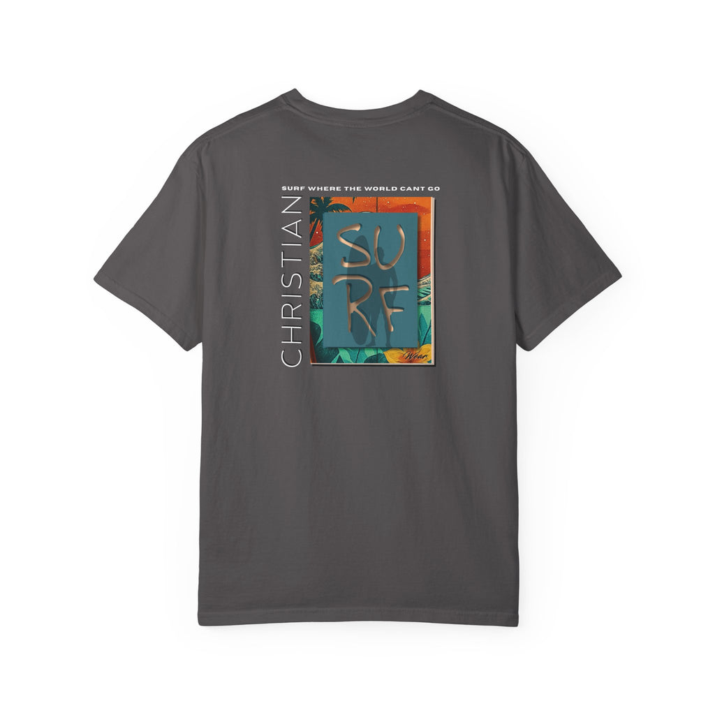 Christian Surf Wear Vibrant Surfing T-Shirt, Stylish Beachwear, Unisex Graphic Tee, Summer Outfit, Gift for Surfers, Casual Wear, Colorful Apparel