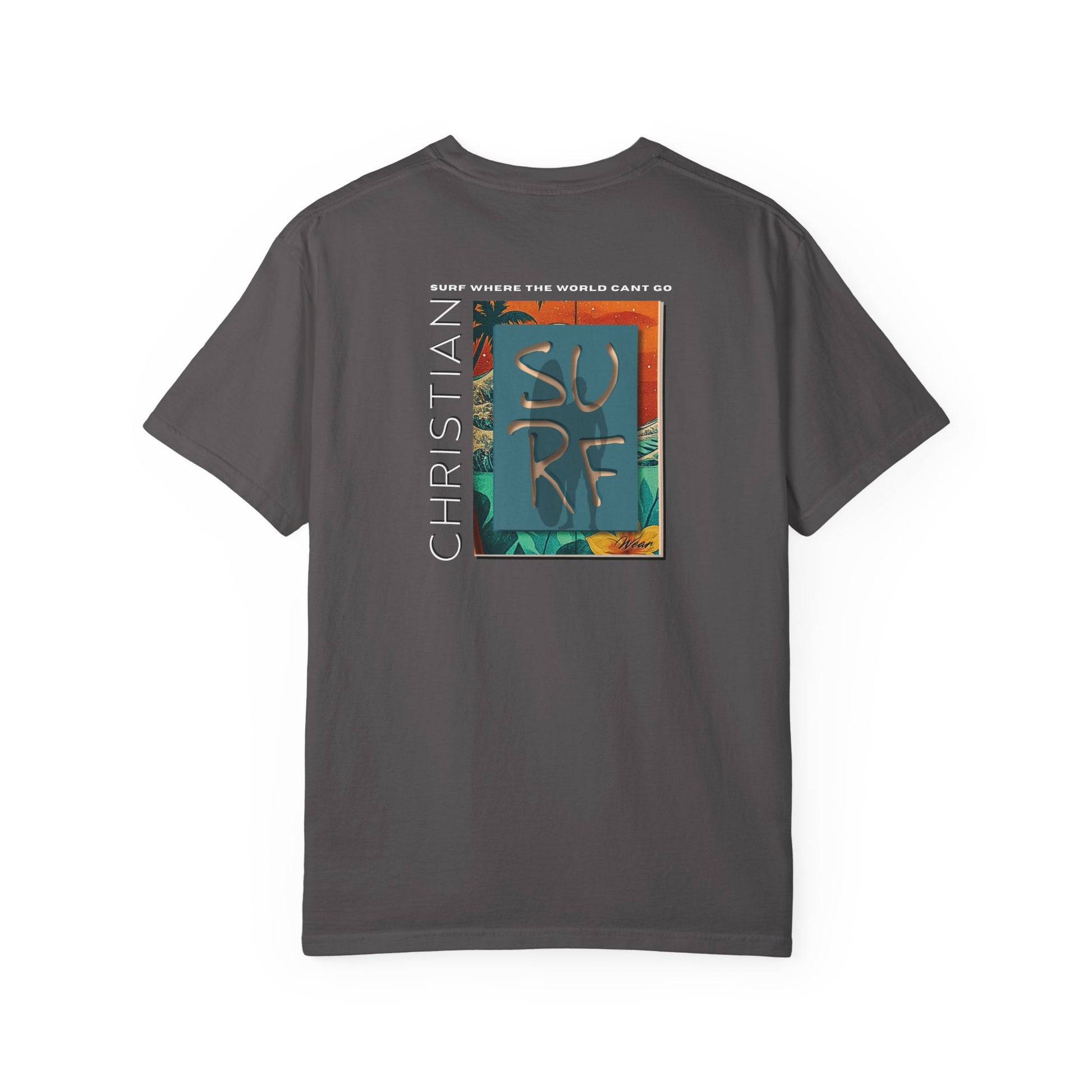 Christian Surf Wear Vibrant Surfing T-Shirt, Stylish Beachwear, Unisex Graphic Tee, Summer Outfit, Gift for Surfers, Casual Wear, Colorful Apparel