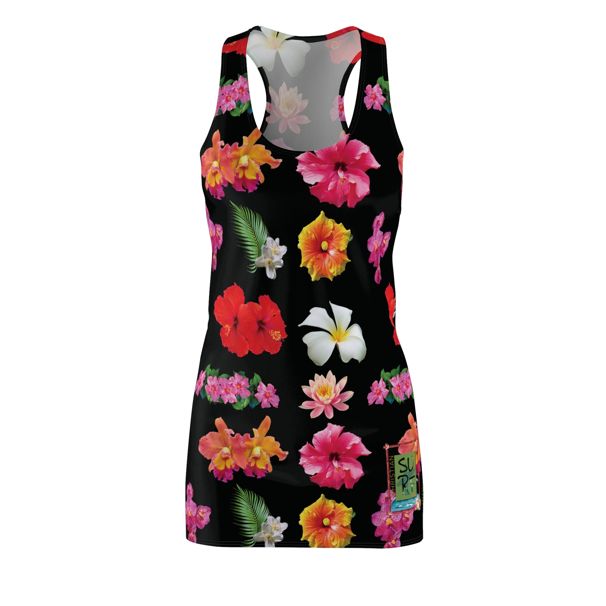 Christian Surf Wear Floral Racerback Cover Up  Dress for Summer Style | Women's Sleeveless Dress, Beachwear, Vacation Outfit, Party Dress, Casual Summer Style
