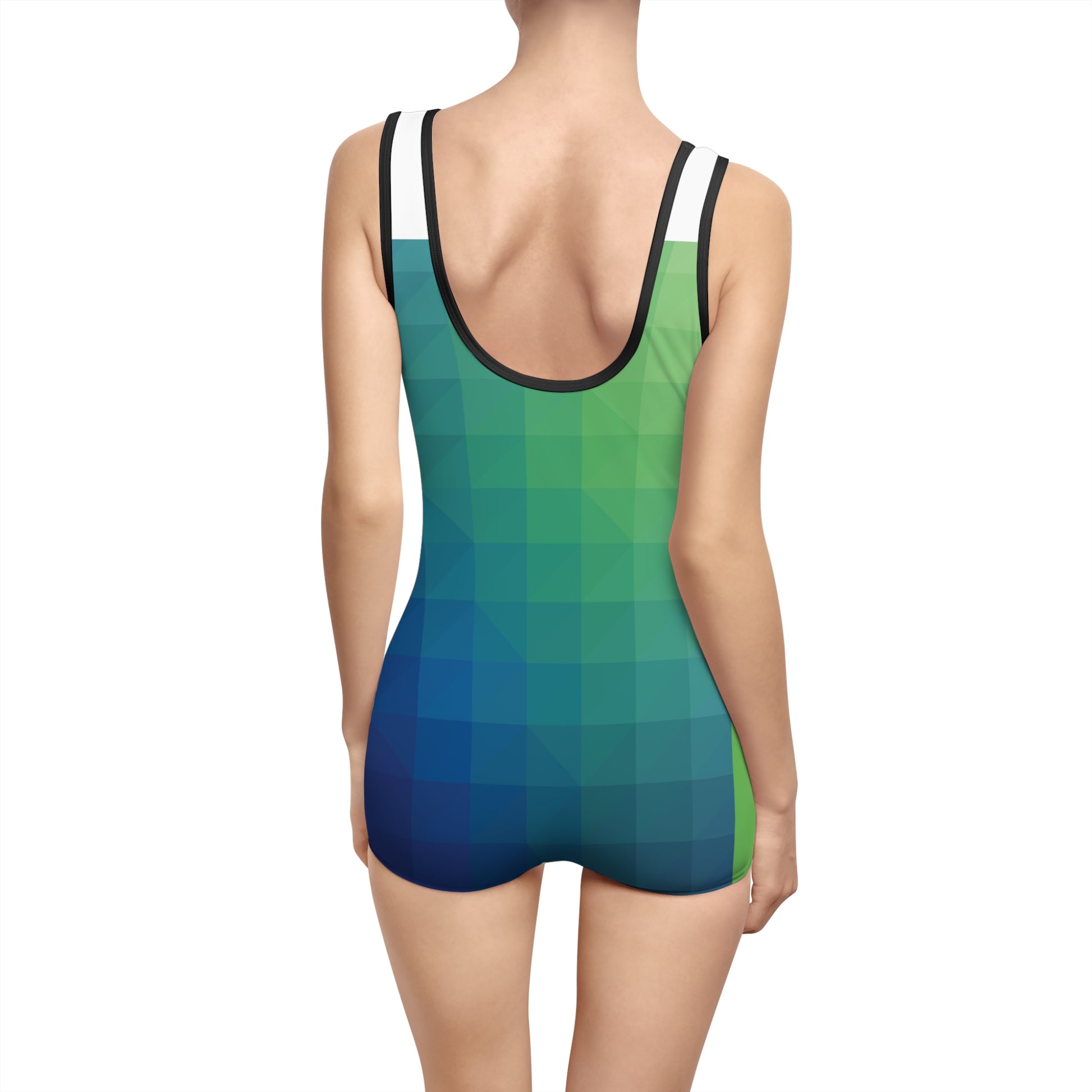 SURF WEAR Vintage Swimsuit for Women, Retro Swimwear, Summer Pool Attire, Beach Day Outfit, Surfing Costume, Colorful One-Piece Bathing Suit