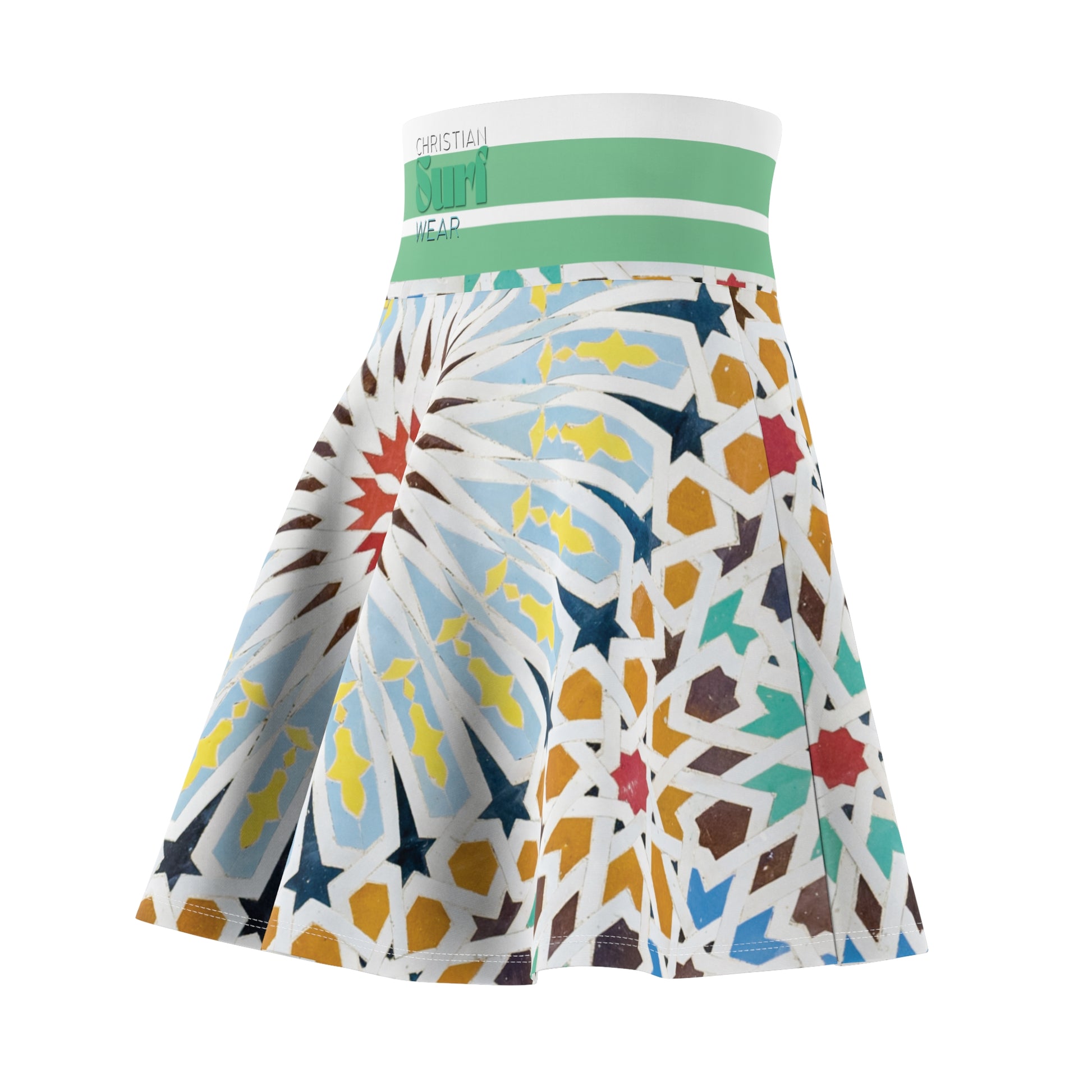 Surf Wear Summer Delight Vintage Graphic Bohemian Floral Women's Skater Skirt, Twirl Skirt, Summer Outfit, Festival Wear, Casual Chic
