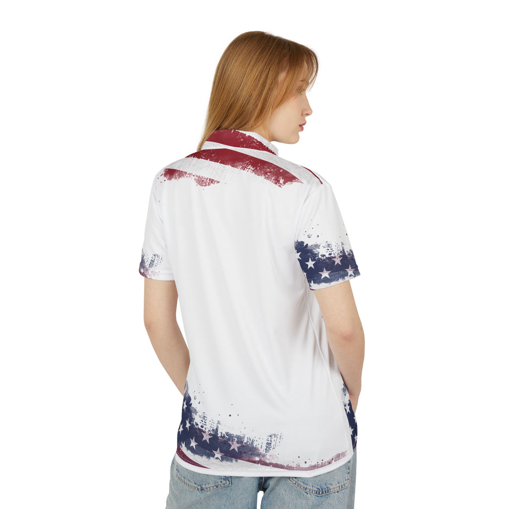 Christian Surf Wear Patriotic Unisex Polo Shirt - American Spirit, Christian Style - Perfect for Holidays, Celebrations, and Casual Wear