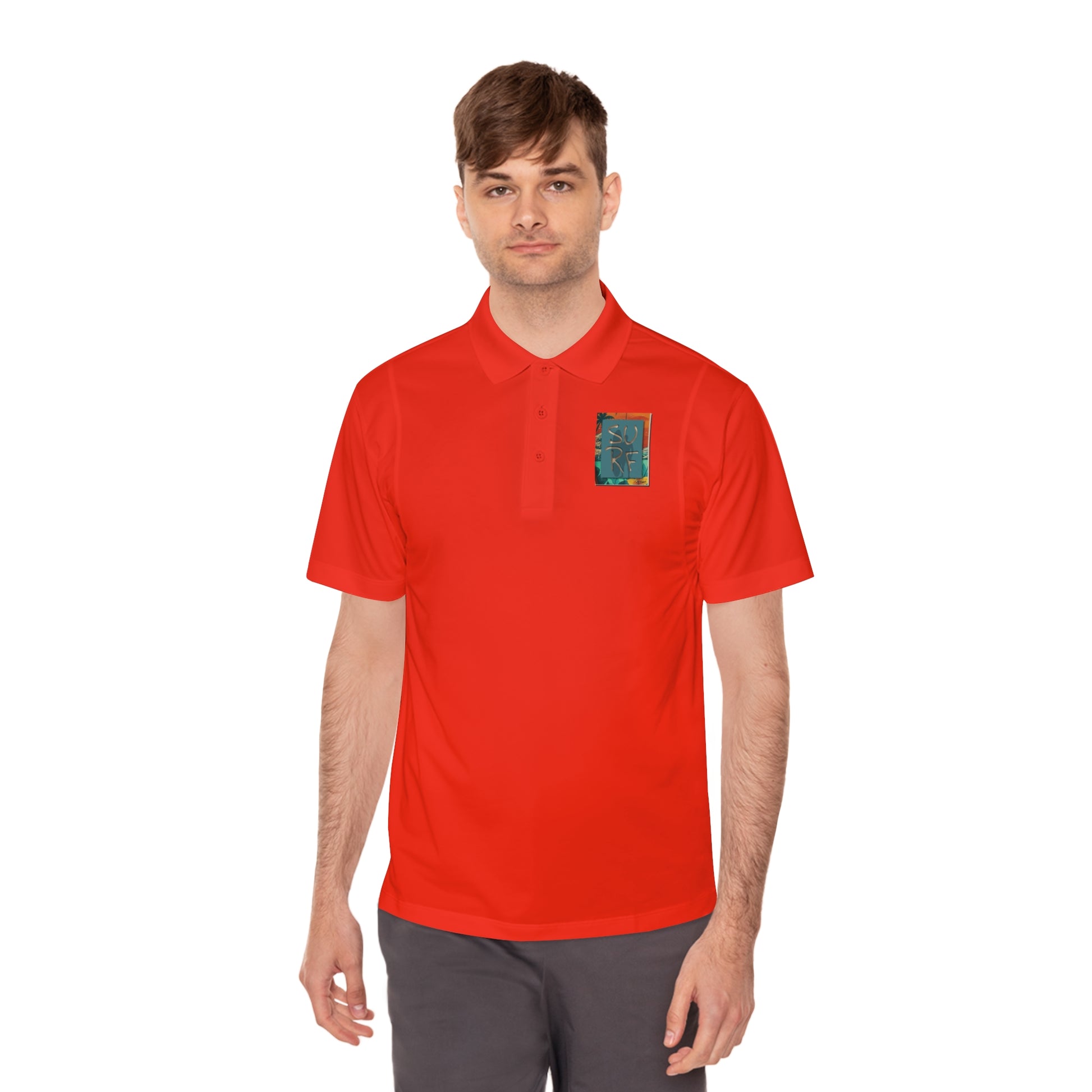 Vibrant Men's Sport Polo Shirt with Artistic Design, Casual Wear, Golf Shirt, Active Lifestyle, Trendy Sports Polo, Unique Gift Idea