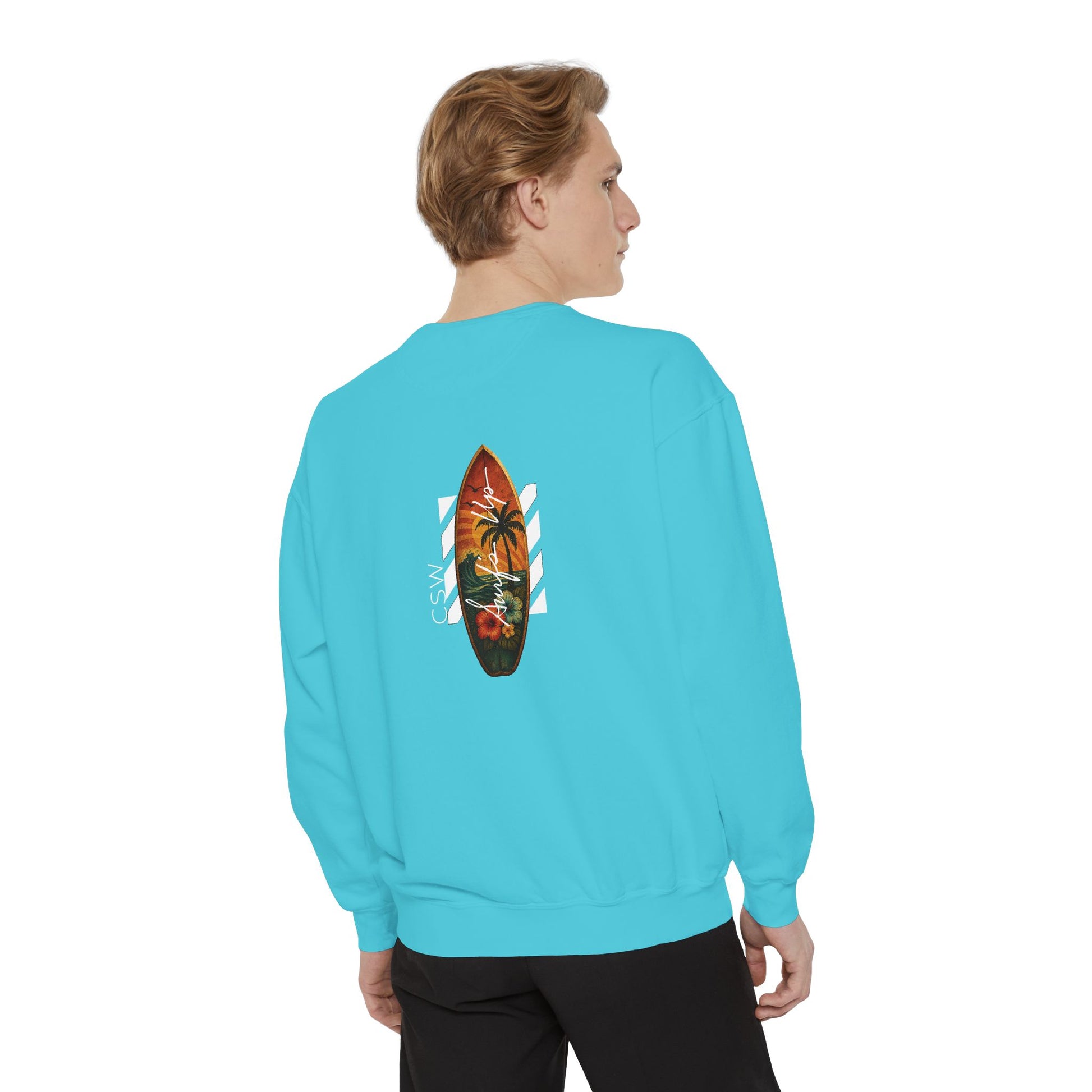 Sunshine Christian Surf Wear Sweatshirt | Unisex Garment-Dyed Pullover for Beach Vibes, Casual Wear, Surfing, Gift for Him/Her, Summer Style