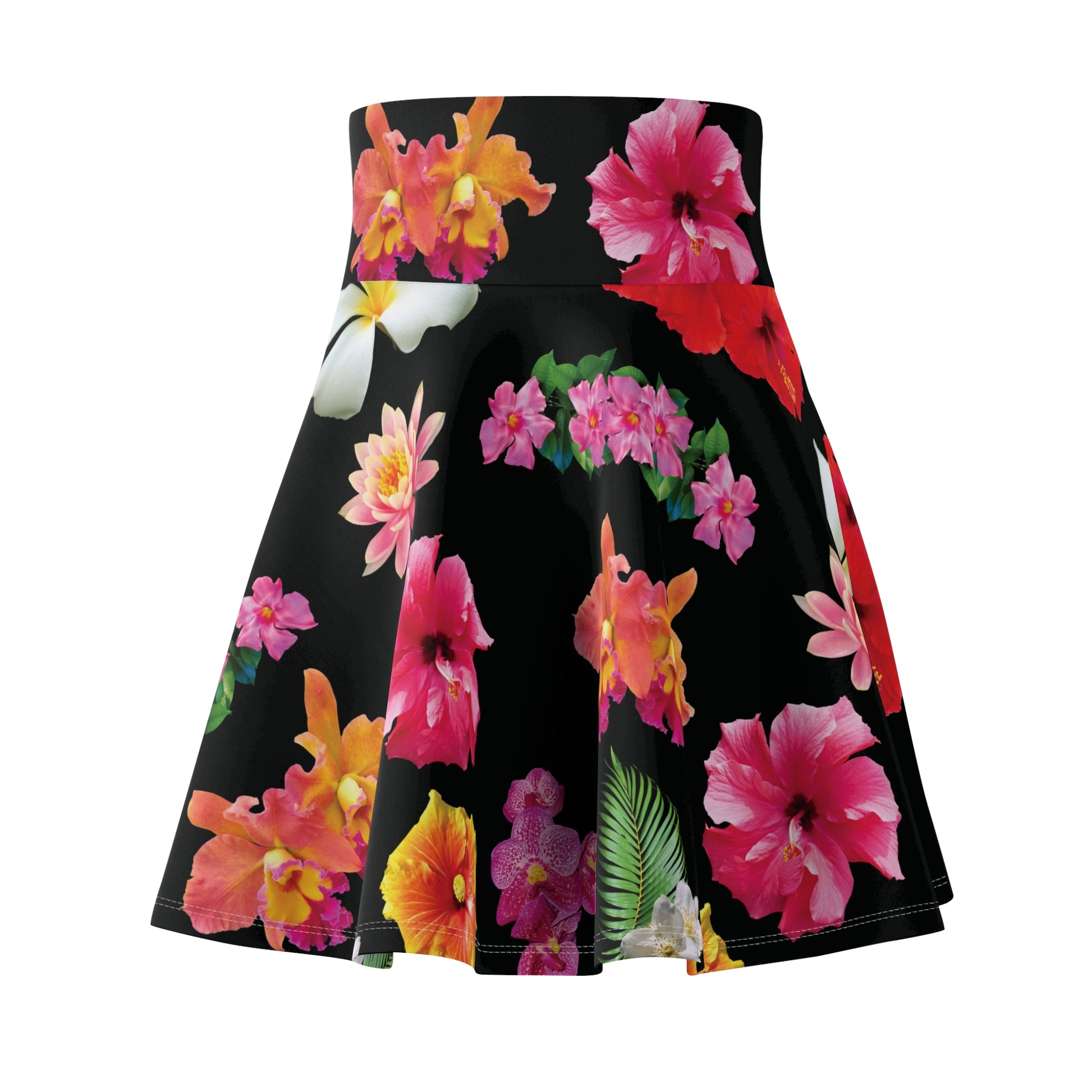 Christian Surf Wear Floral Women's Cover Up Skater Skirt - Vibrant Spring Fashion, Perfect for Parties, Beach Days, Floral Print, Everyday Wear, Summer Style