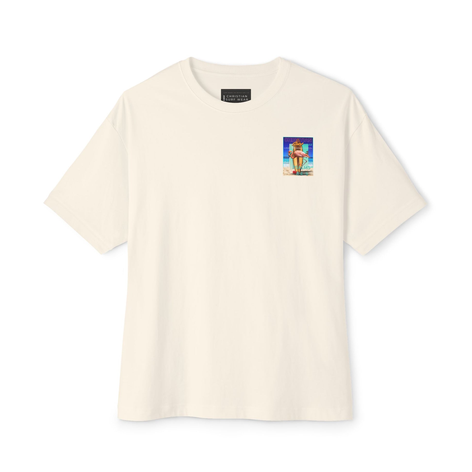 Christian Surf Wear Retro Vibrant-Inspired Unisex Oversized Boxy Tee, Beach Vibes, Faith Apparel, Summer Wear, Casual Christian Fashion