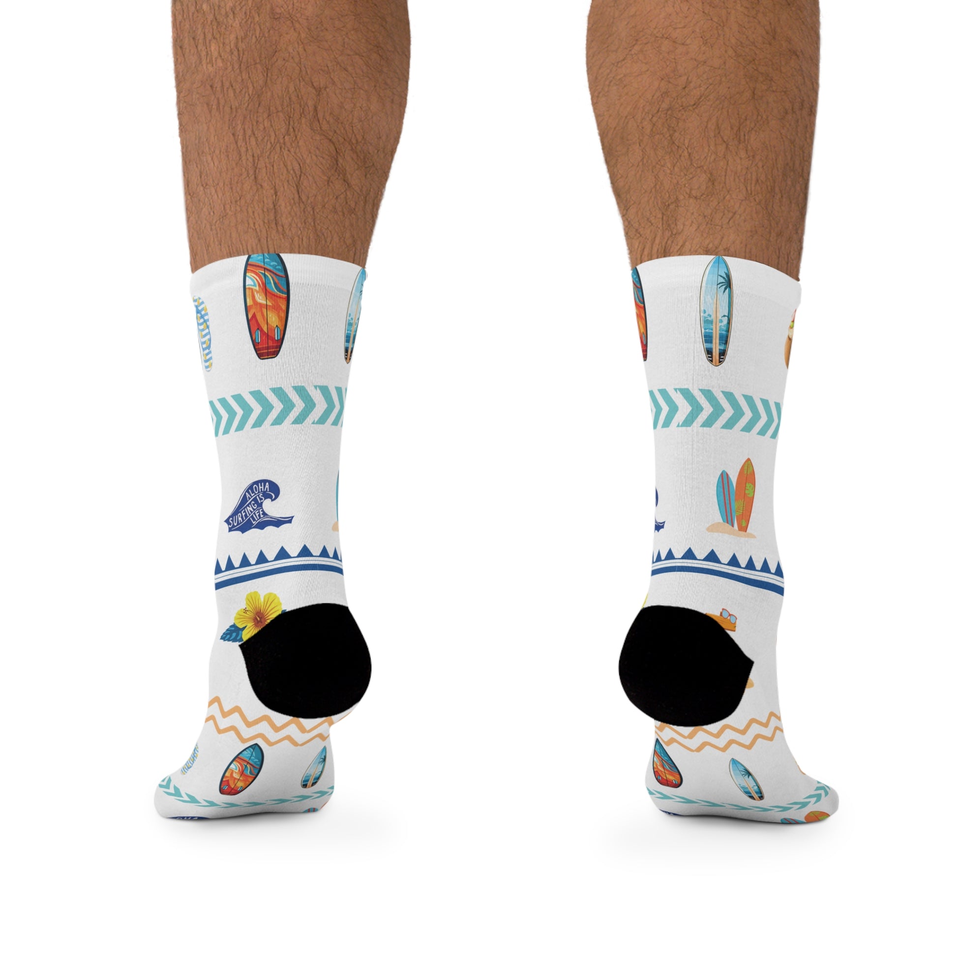 Christian Surf Wear Fun Beach-Vibes Themed Recycled Poly Socks | Fun Summer Footwear, Eco-Friendly Gifts, Casual Everyday Use, Vacation Accessories, Unique Party Favors