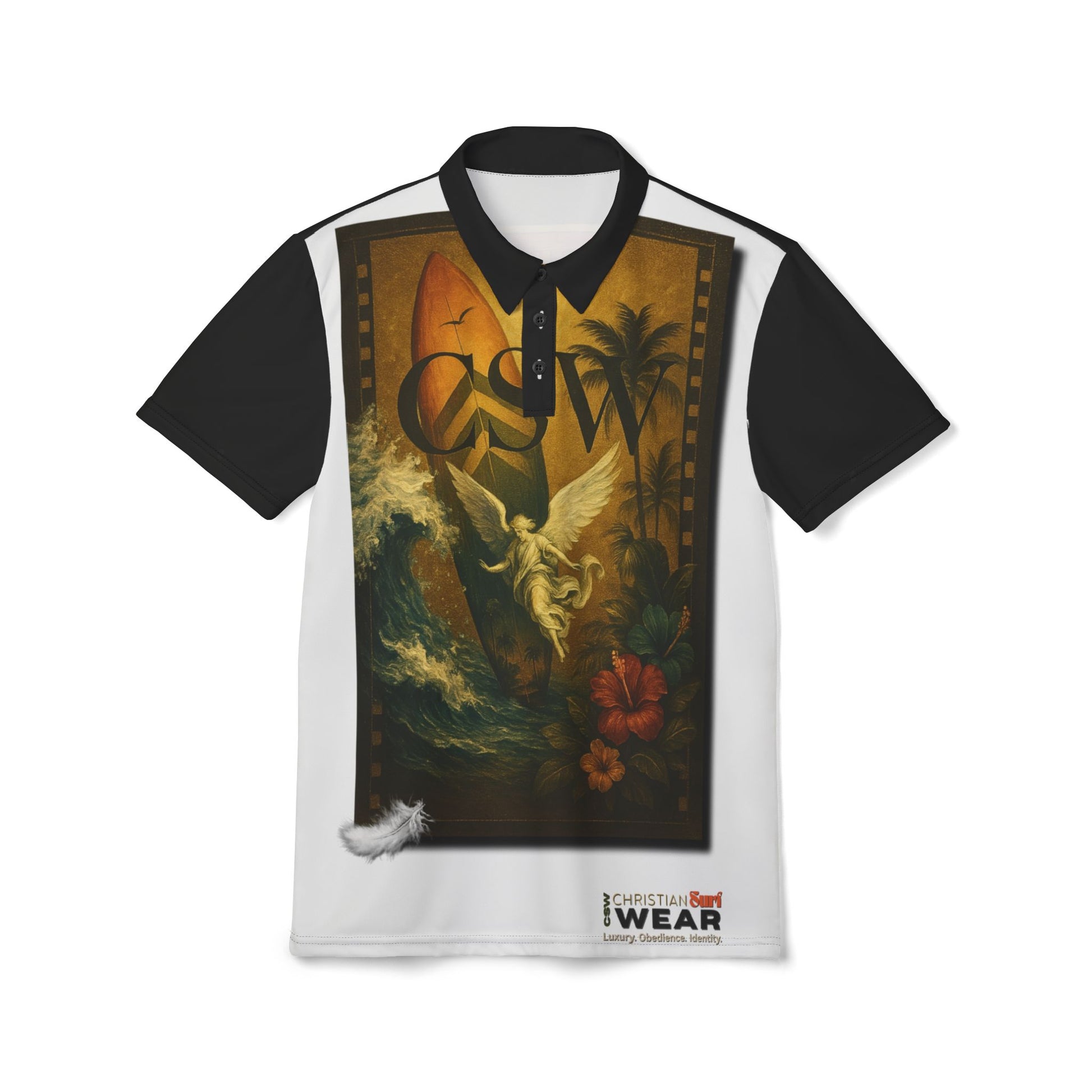Vibrant Artistic Unisex Polo Shirt, Casual Wear, Beach Vibes, Summer Fashion, Unique Graphic Tee, Coastal Style