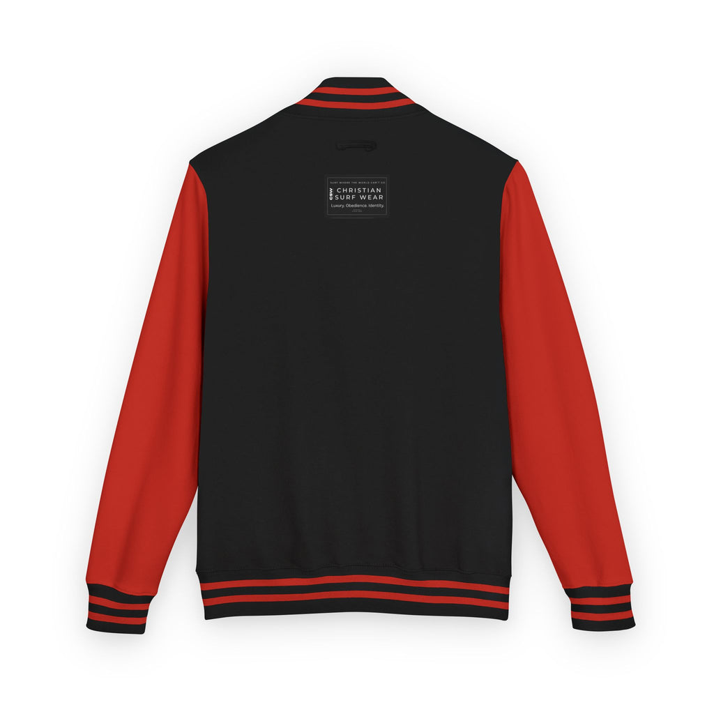 Christian Surf Wear Classic Unisex Heavyweight Letterman Jacket - Stylish Casual Wear for Youth, College, & Sporty Vibes, Great for Gifts, Sports Events, and Cool [...]
