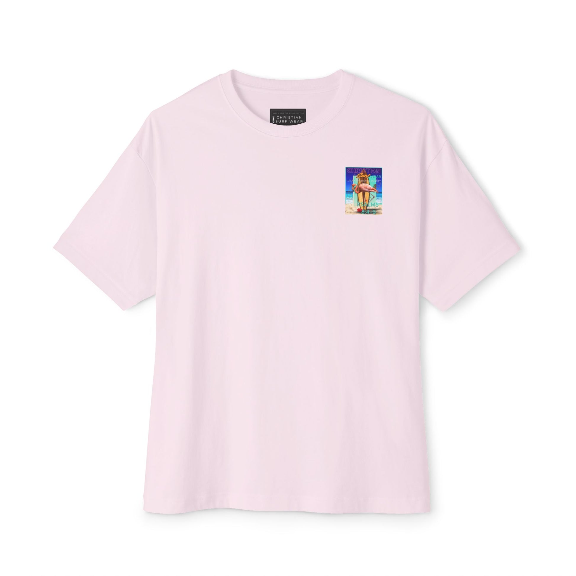 Christian Surf Wear Retro Vibrant-Inspired Unisex Oversized Boxy Tee, Beach Vibes, Faith Apparel, Summer Wear, Casual Christian Fashion