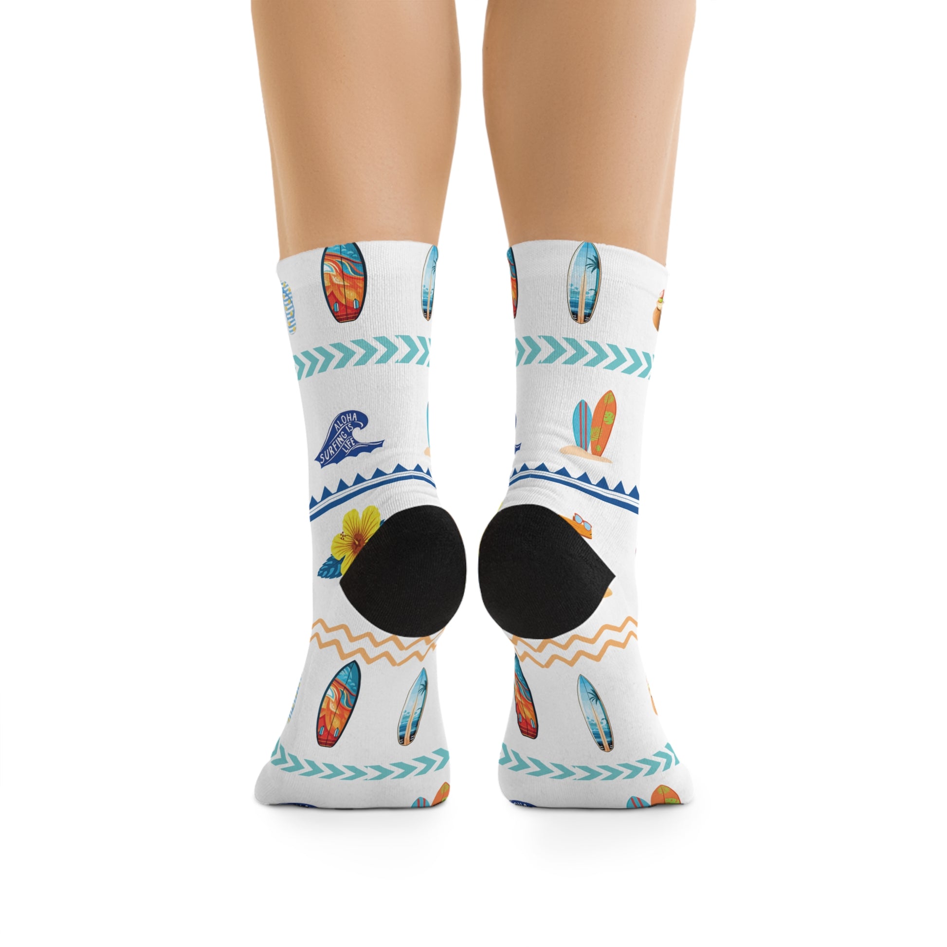 Christian Surf Wear Fun Beach-Vibes Themed Recycled Poly Socks | Fun Summer Footwear, Eco-Friendly Gifts, Casual Everyday Use, Vacation Accessories, Unique Party Favors