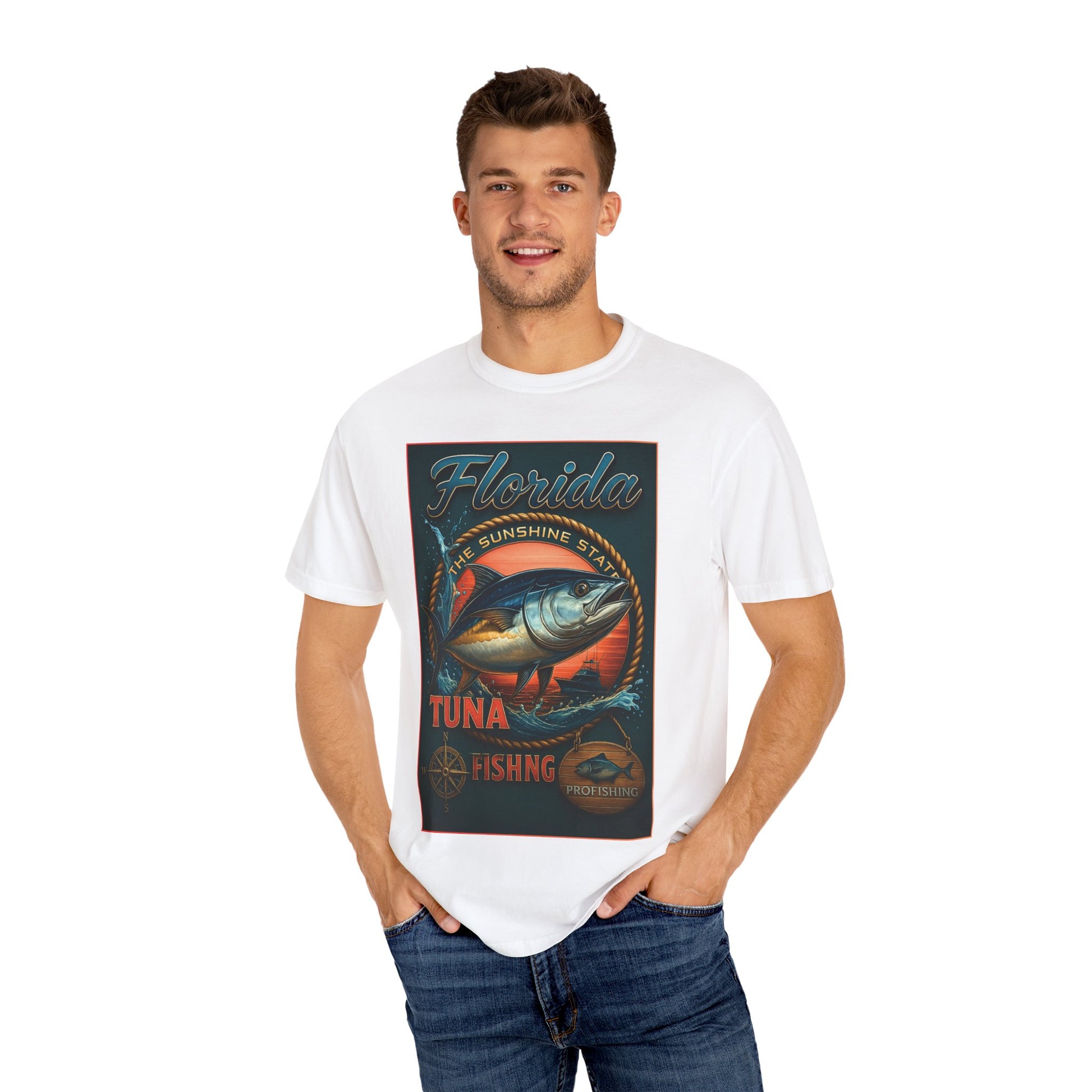 Florida Tuna Vintage Surf Tee, Dominion Waters Edition, Unisex Shirt for Surfers and Kingdom-minded Adventurers, Genesis 1:28 Graphic Tee,