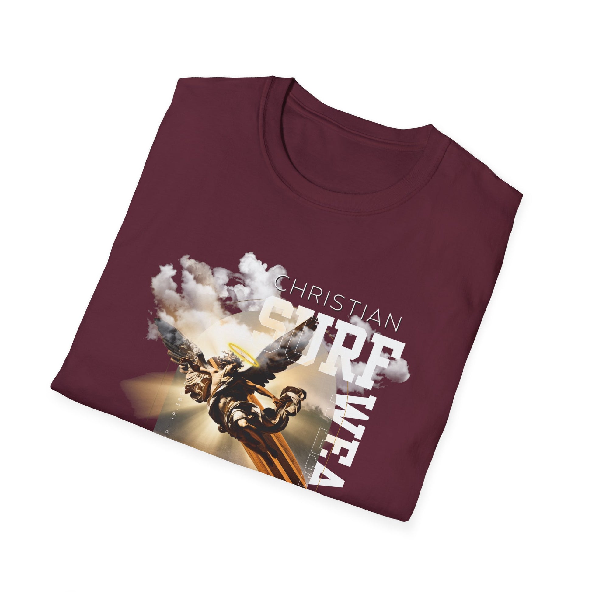 Surf Wear Angle Riding a Surfboard Graphic Vintage Surf Unisex T-Shirt, Beachwear, Summer Casual Tee, Gift for Surfers, Retro Aesthetic T-Shirt