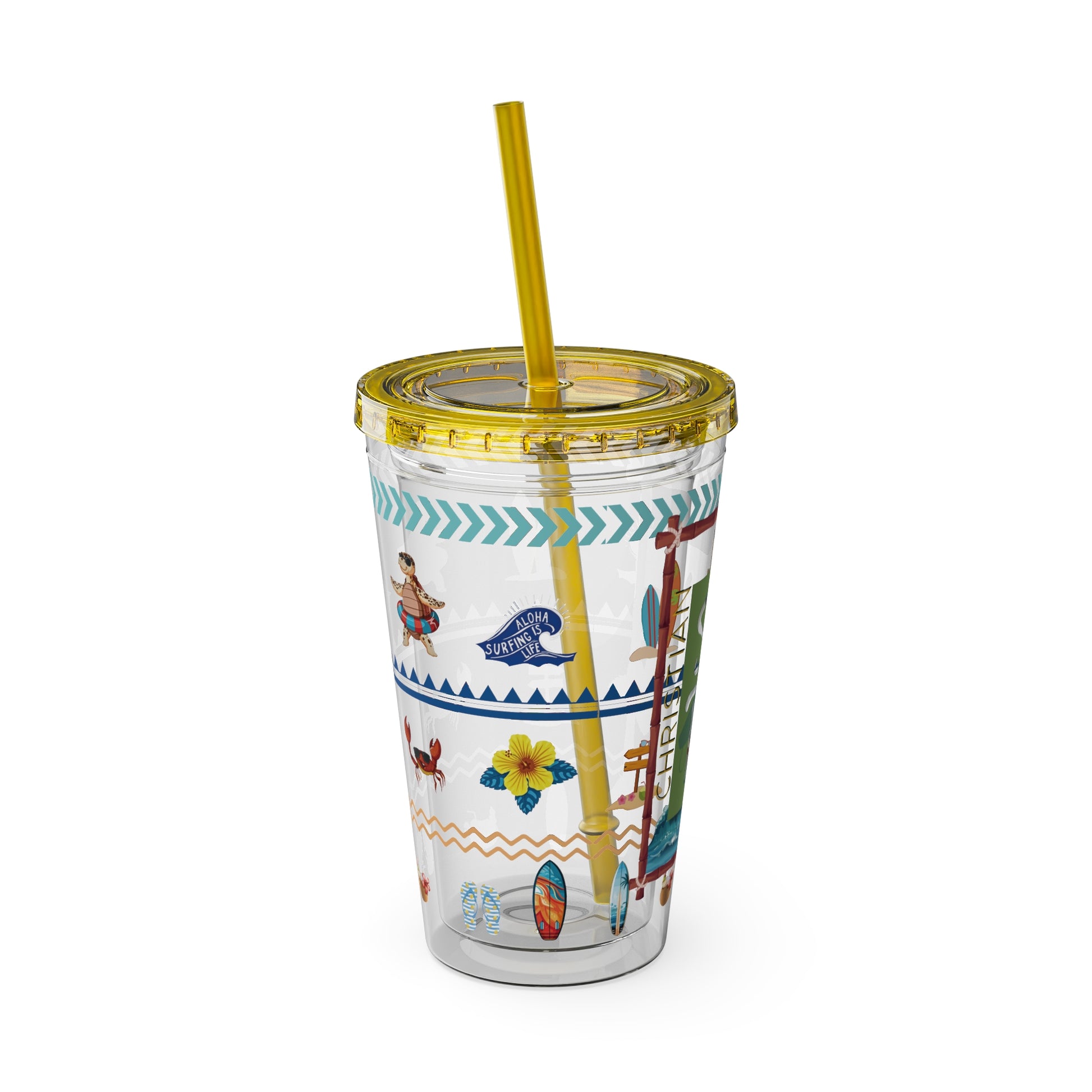 Sunsplash Surf Tumbler, Colorful 16oz Insulated Travel Cup, Summer Beach Mood, Perfect Gift for Surfers, Vacations, Outdoor [...]