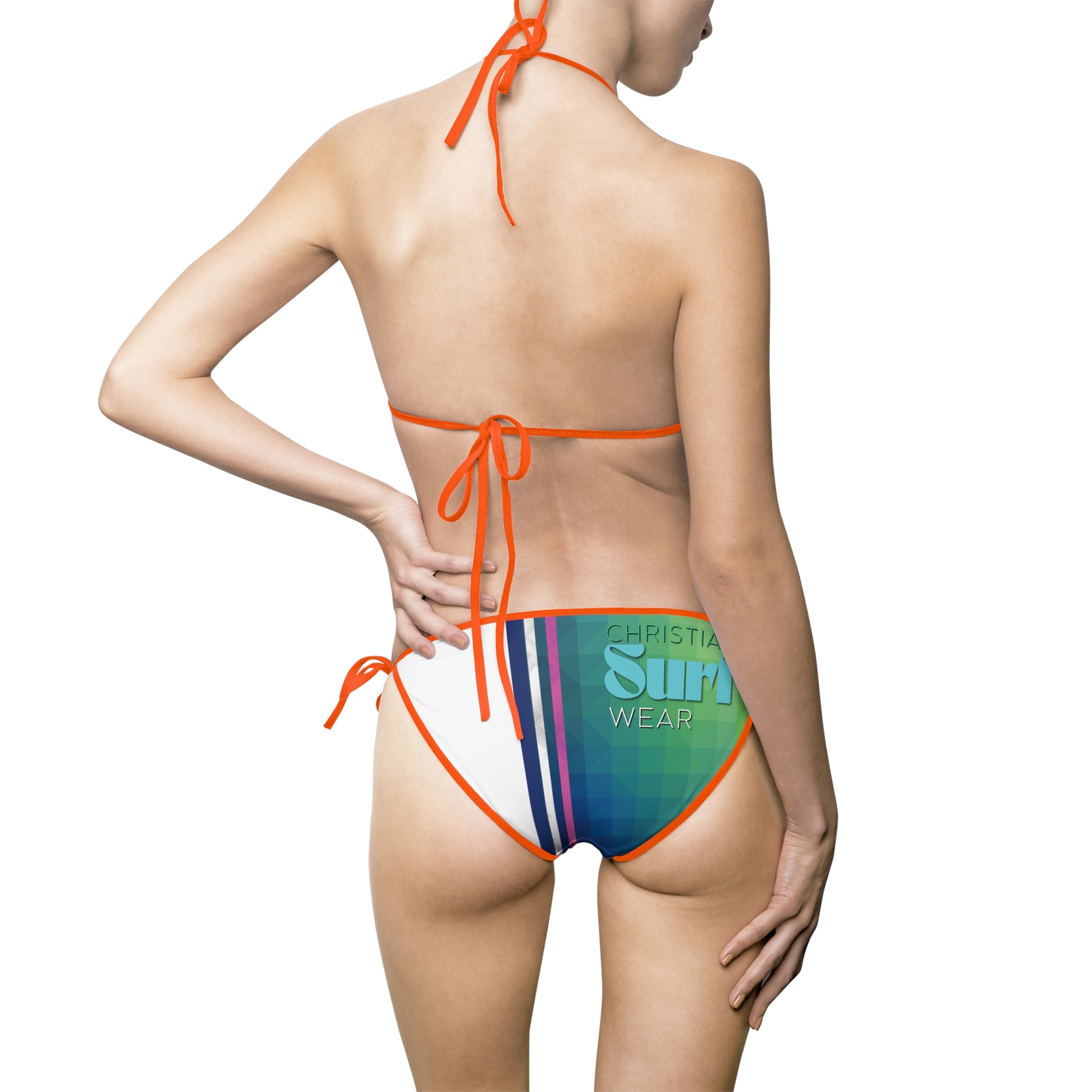 SURF WEAR Stylish Women's Bikini Swimsuit, Summer Swimwear, Beach Ready Swim Suit, Pool Party Essential, Vacation Outfit, AOP Design