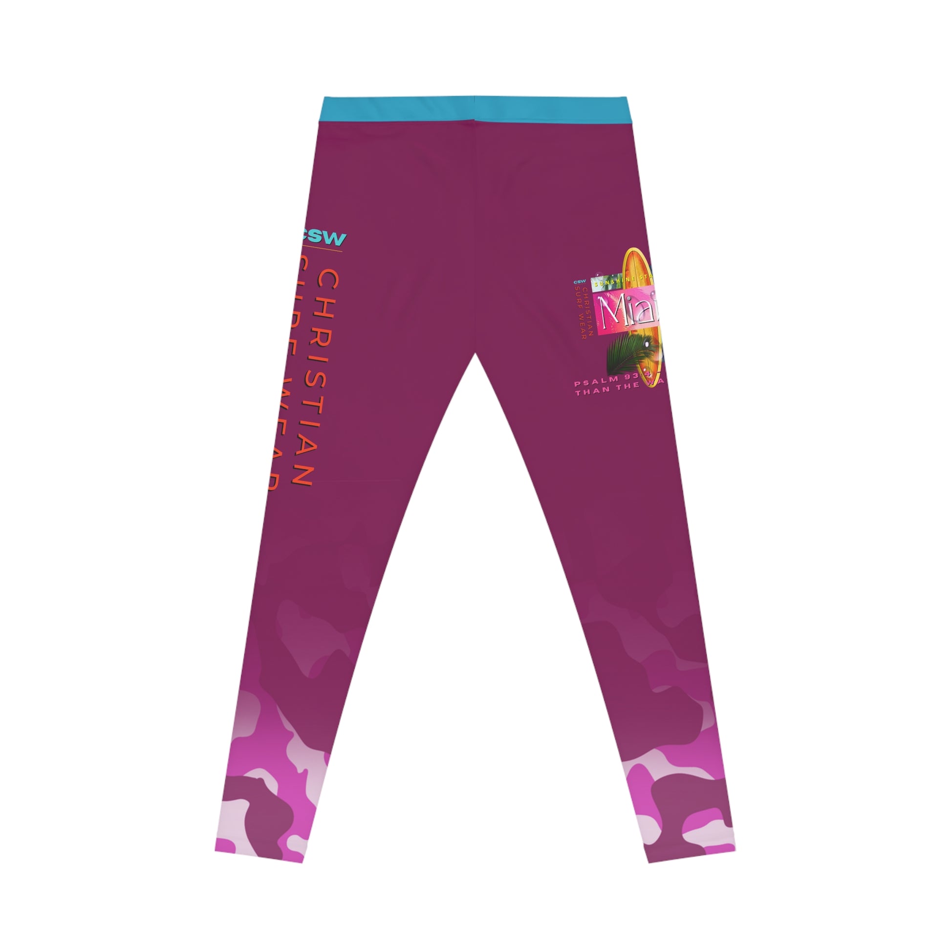 Christian Surf Wear Vintage Militant Stylish Women's Casual Leggings, Comfortable Activewear, Everyday Fashion, Unique Gifts, Vibrant Design