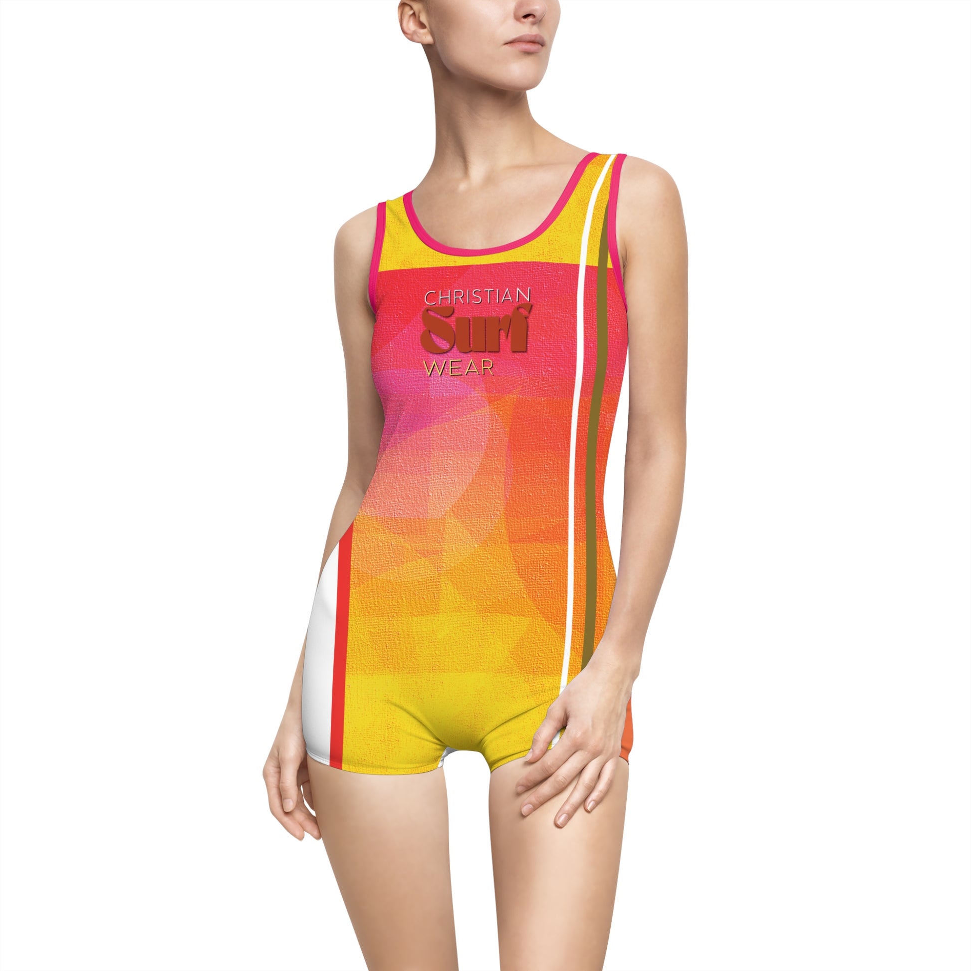 Surf Wear Summer Sun Set Vintage Christian Women's Vintage Swimsuit - Retro-Style Swimwear for Beach, Pool, Summer Vacation, Surf Events, and Retro Celebrations