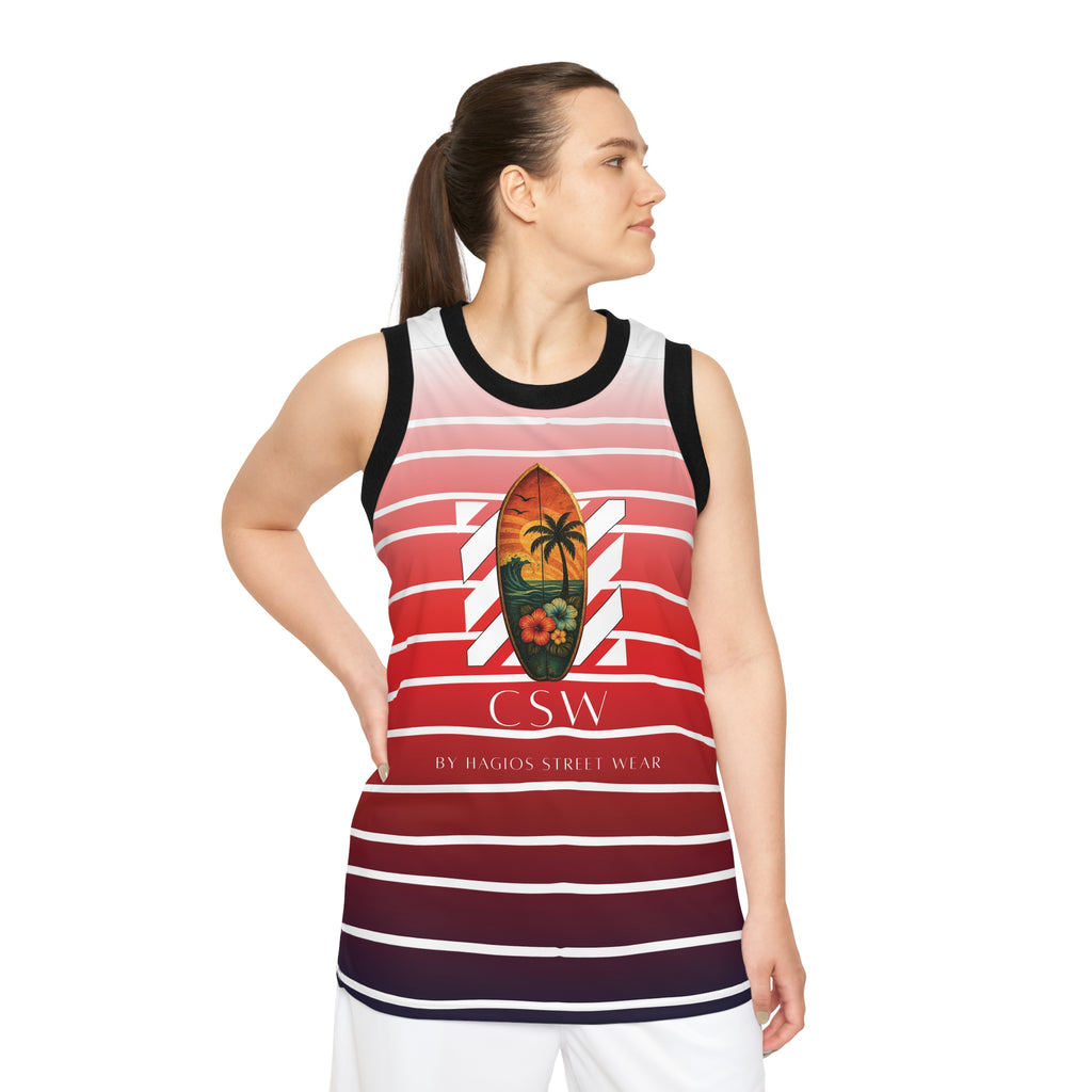 Christian Surf Wear Unisex Basketball Jersey with Surf Design, Perfect for Sports, Summer Wear, Youth Teams, Beach Days, and Casual Outings