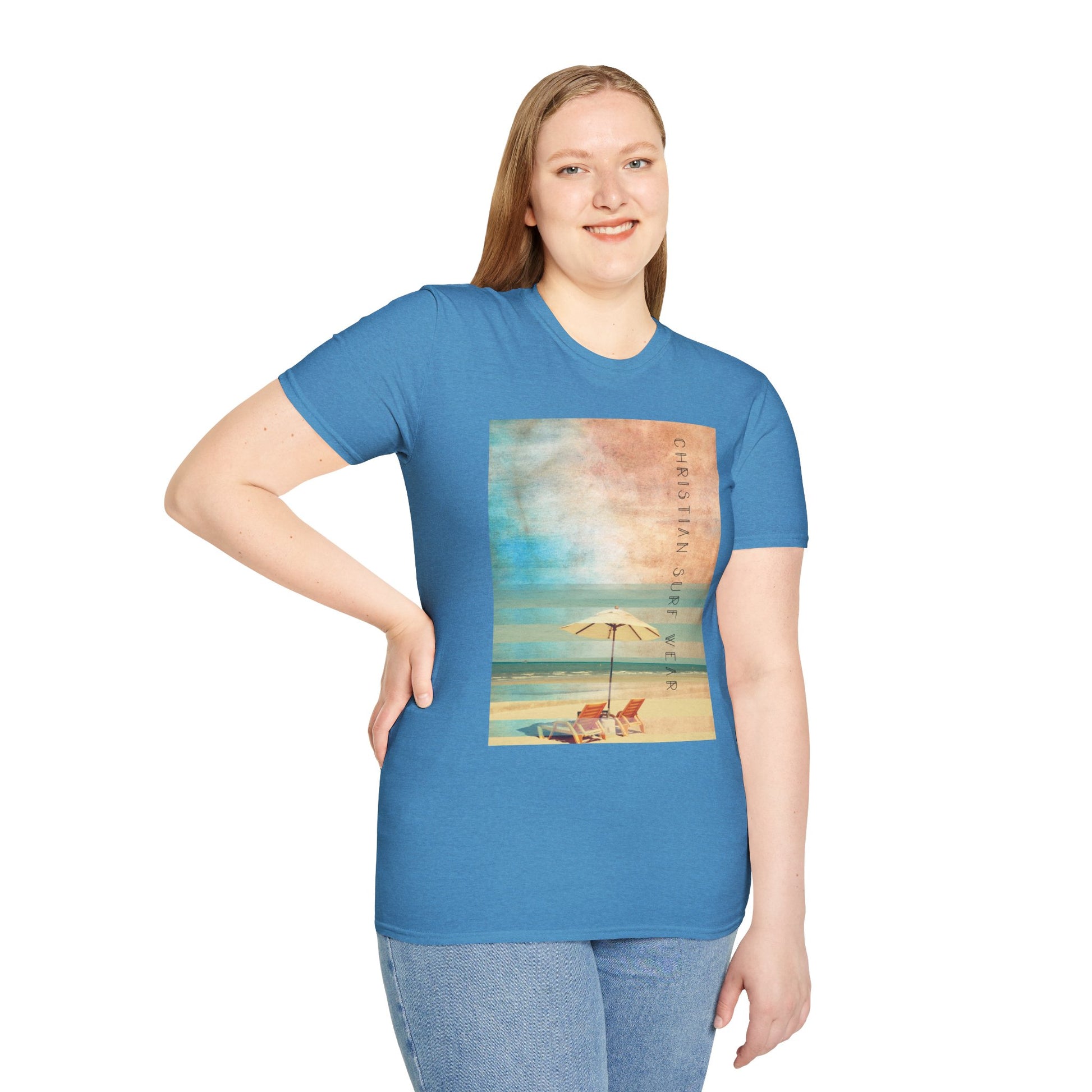 Christian Surf Wear T-Shirt - Vintage Calm Beach Tee