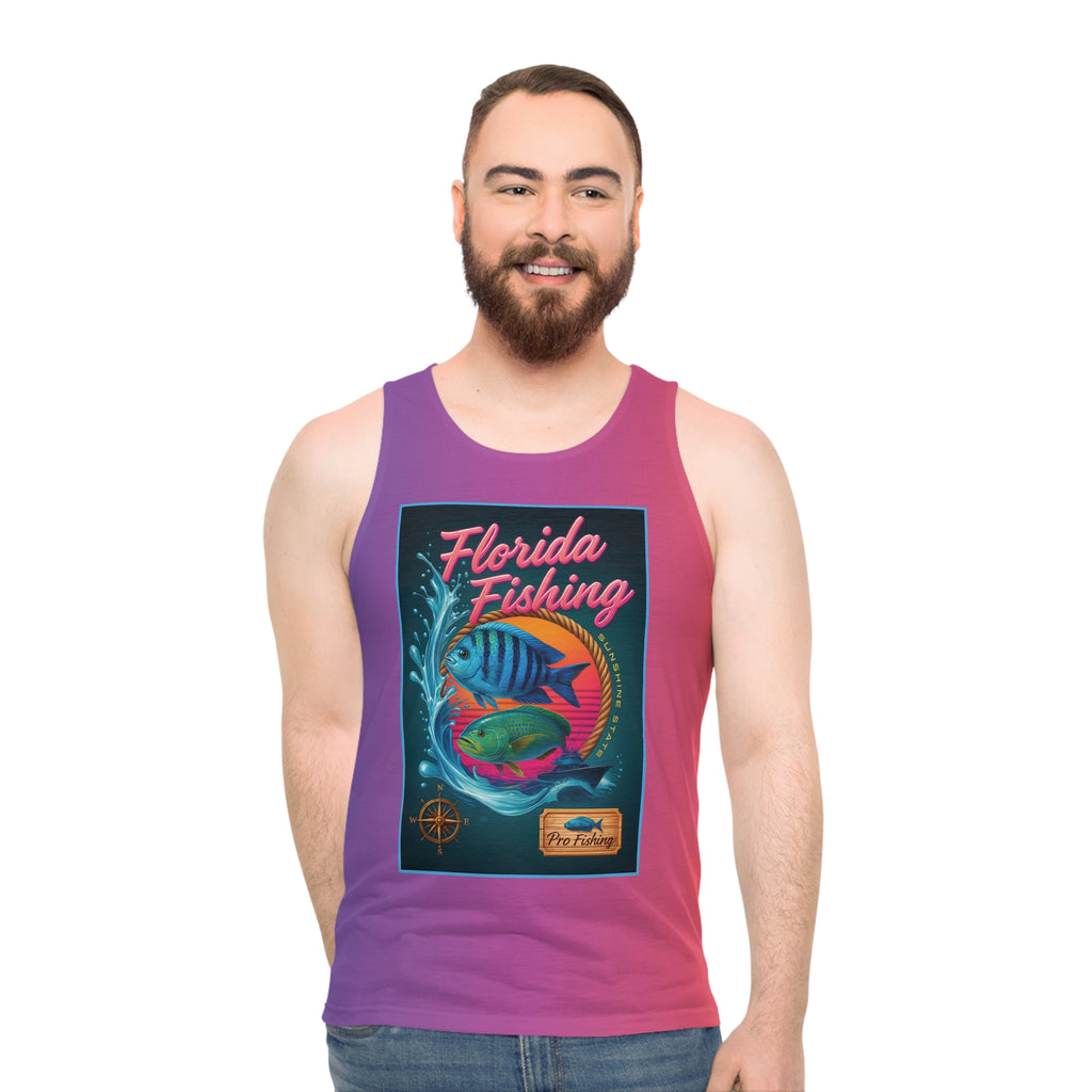 Christian Surf Wear Florida Fishing Unisex Tank Top - Stylish Beachwear, Summer Apparel, Fishing Gear, Surf Clothing, Casual Outdoor Top