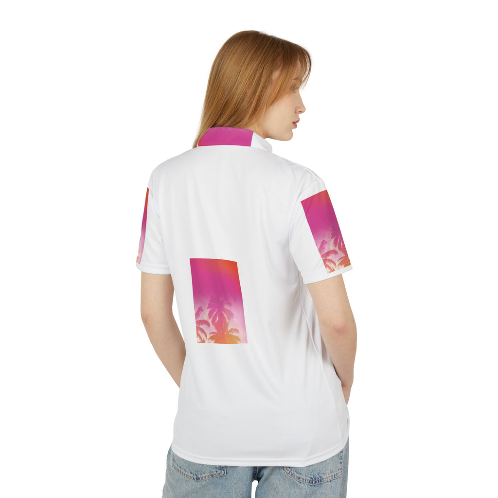 Vibrant Sunset Polo Shirt | Unisex AOP Tropical Shirt, Summer Fashion, Beachwear, Vacation Essentials, Gift for Him/Her