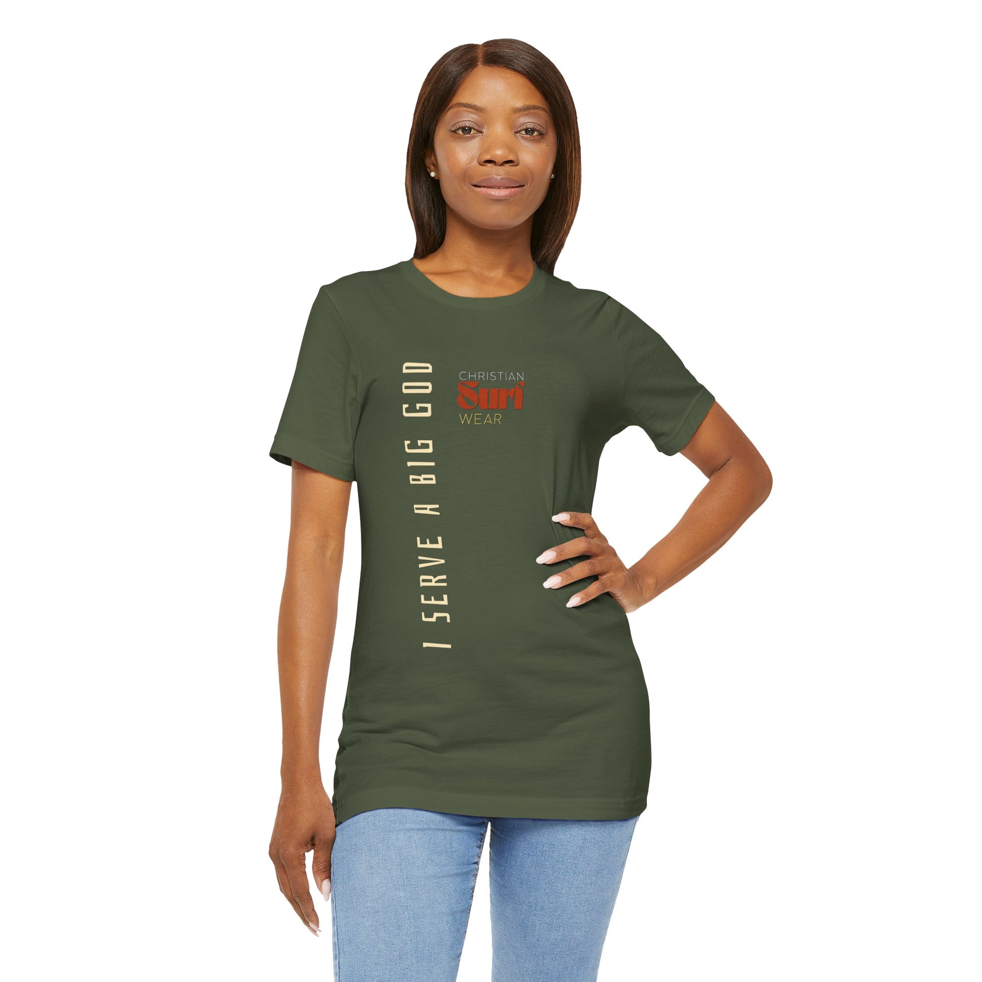 I Serve a Big God Unisex Jersey Tee, Inspirational Faith Shirt, Christian Gift, Casual Wear, Religious Apparel