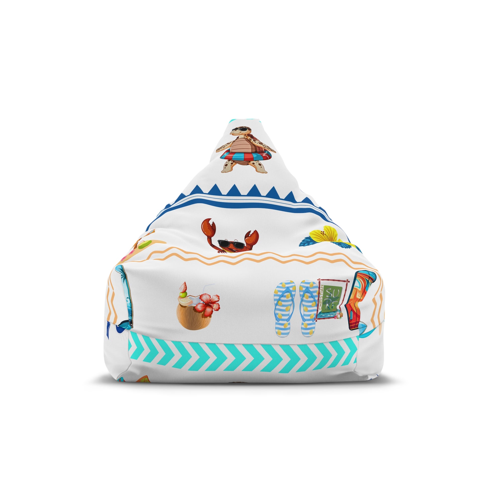 Christian Surf Wear Tropical Bean Bag Chair Cover, Cozy Lounge Decor, Summer Themed Furniture, Beach Vibes, Fun Relaxation, Home Décor