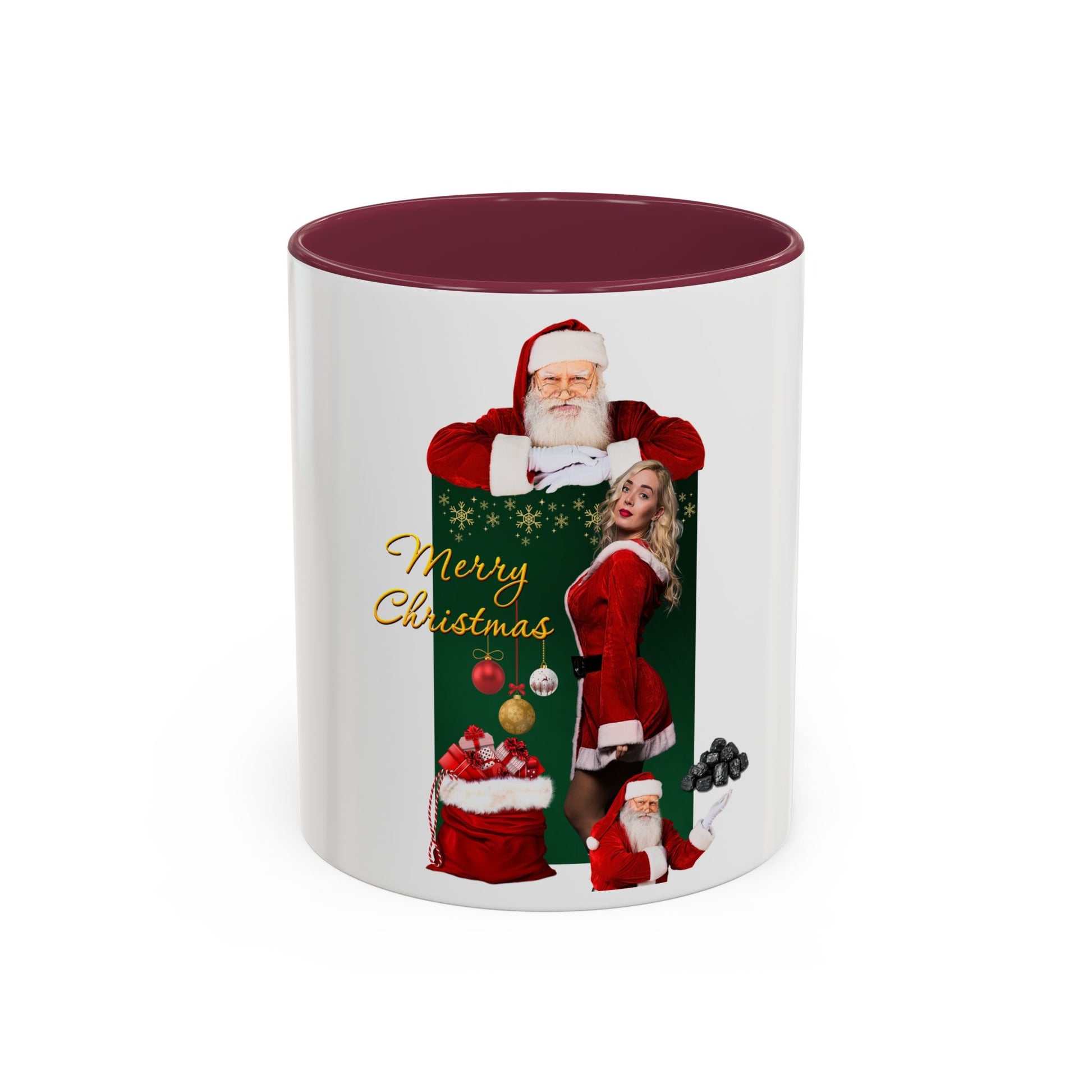 Christmas Santa & Sexy Mrs. Claus Coffee Mug (11oz/15oz) - 'Merry Christmas' Holiday Gift