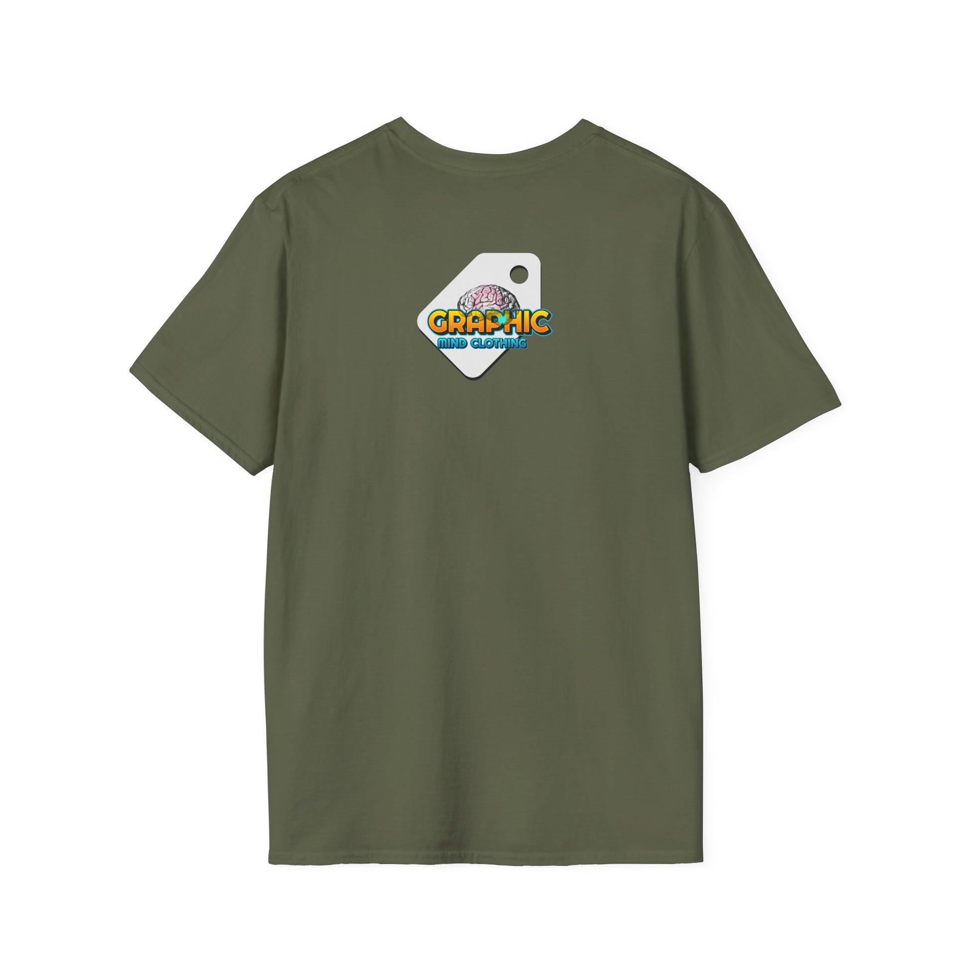 Military Green of Kingdom Confidence Graphic Gold Happy Face Emoji Unisex T-Shirt: You Can’t Stop My Shine Tee, With GOD On My Side, Premium Casual-Tee