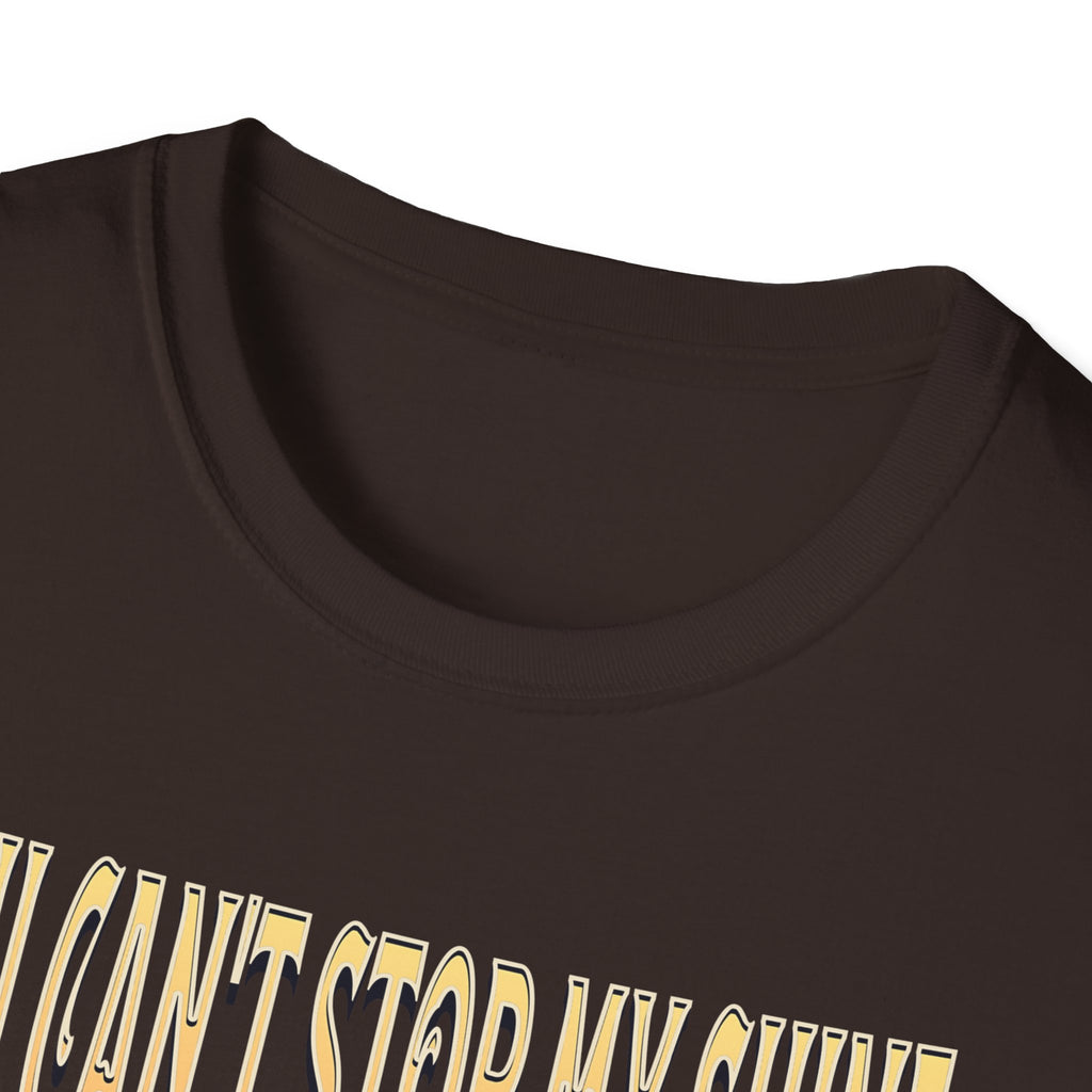 Dark Chocolate Kingdom Confidence Graphic Gold Happy Face Emoji Unisex T-Shirt: You Can’t Stop My Shine Tee, With GOD On My Side, Premium Casual-Tee