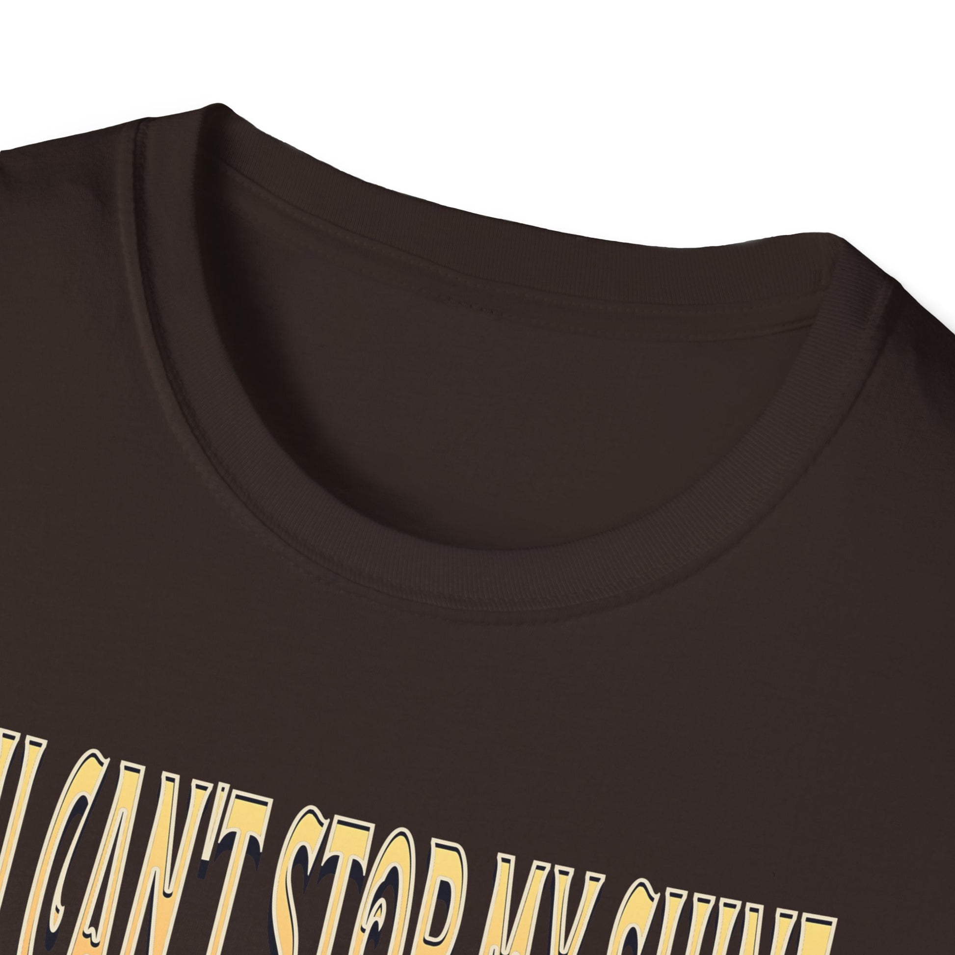Dark Chocolate Kingdom Confidence Graphic Gold Happy Face Emoji Unisex T-Shirt: You Can’t Stop My Shine Tee, With GOD On My Side, Premium Casual-Tee
