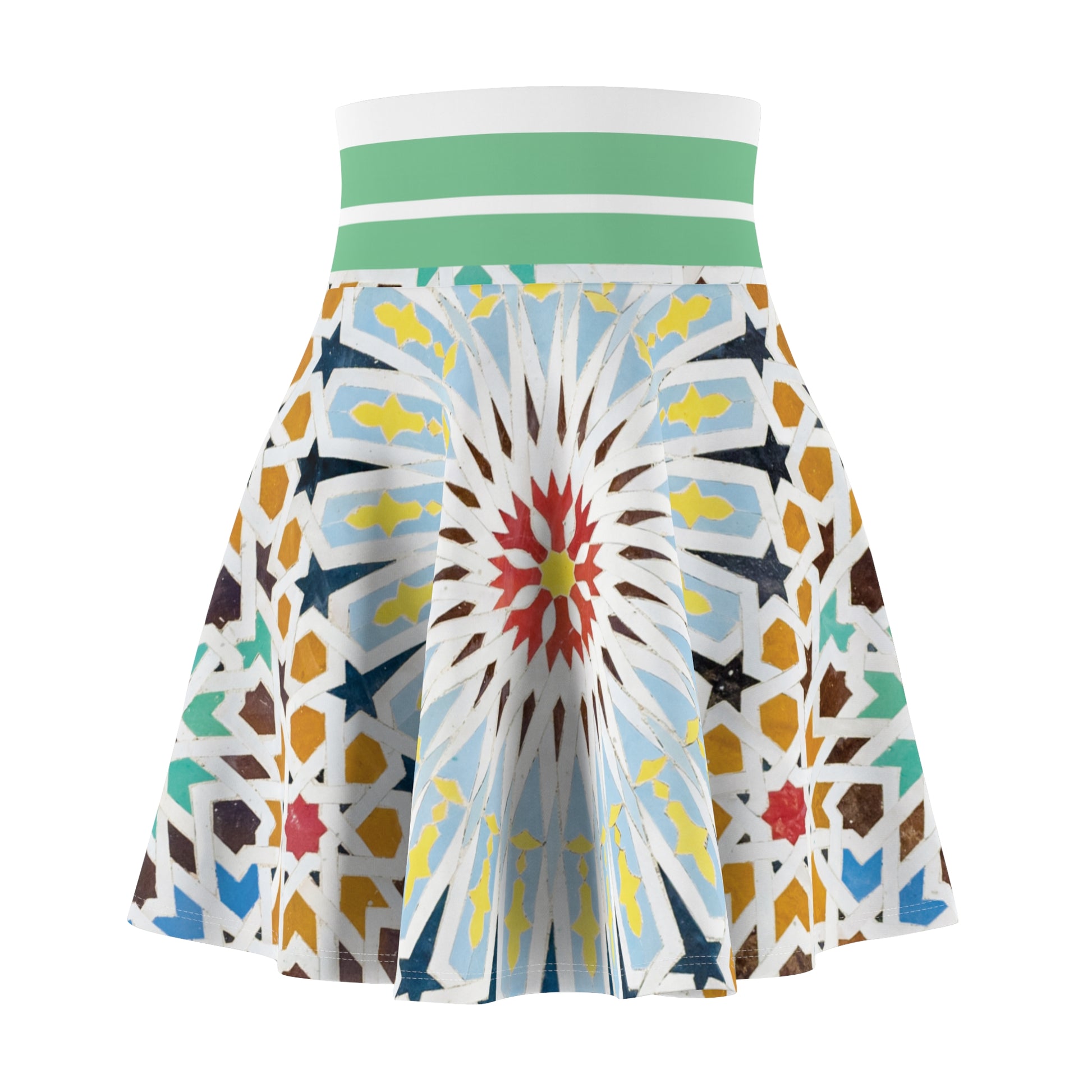 Surf Wear Summer Delight Vintage Graphic Bohemian Floral Women's Skater Skirt, Twirl Skirt, Summer Outfit, Festival Wear, Casual Chic