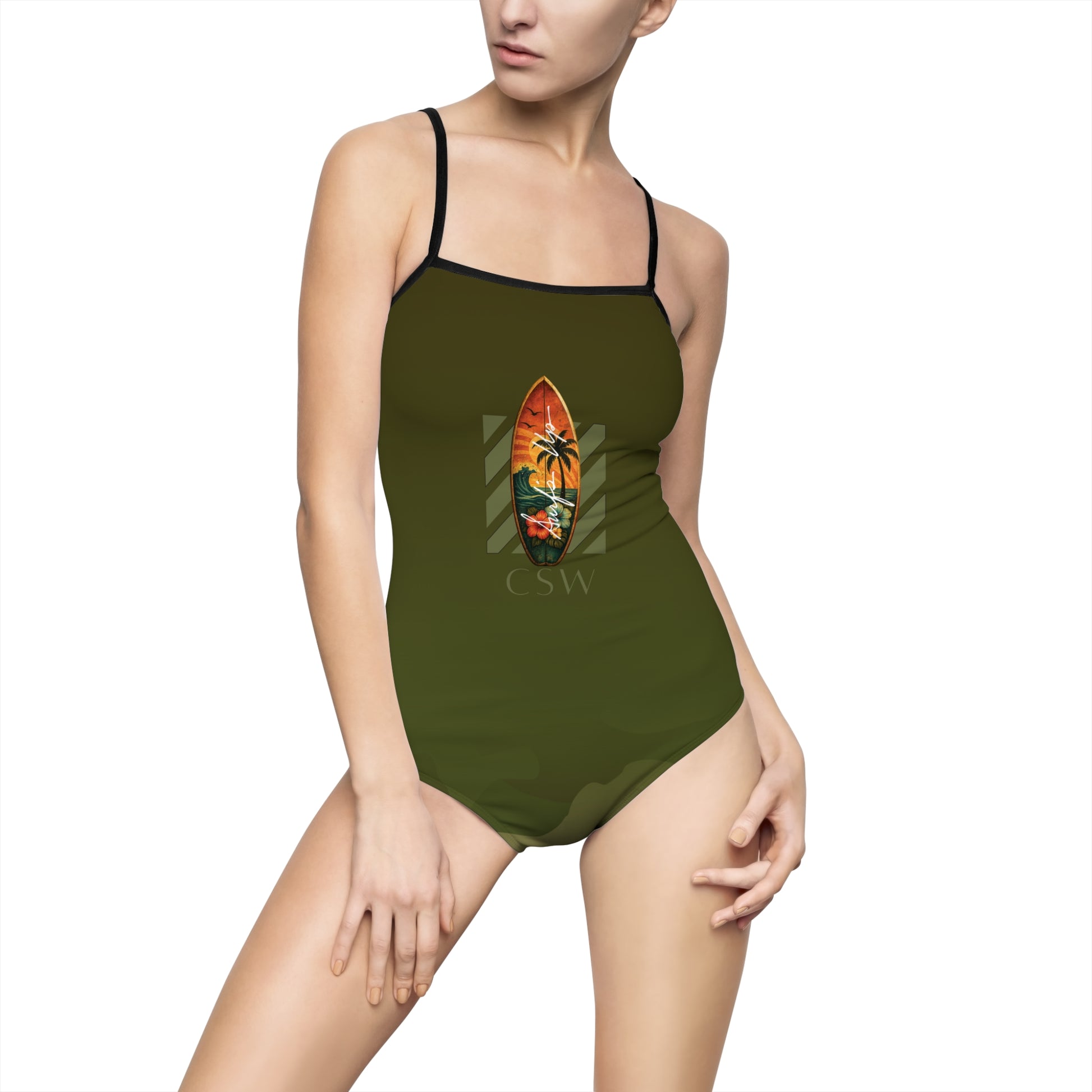 CSW |Christian Surf Wear  Luxury.Obedience.Identity  Camo Swimsuit