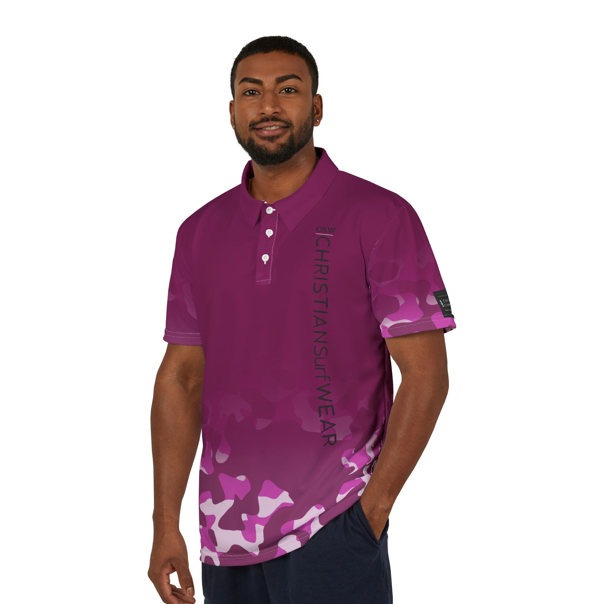 Christian Surf Wear Polo Shirt - Vintage Militant Miami Beach Theme