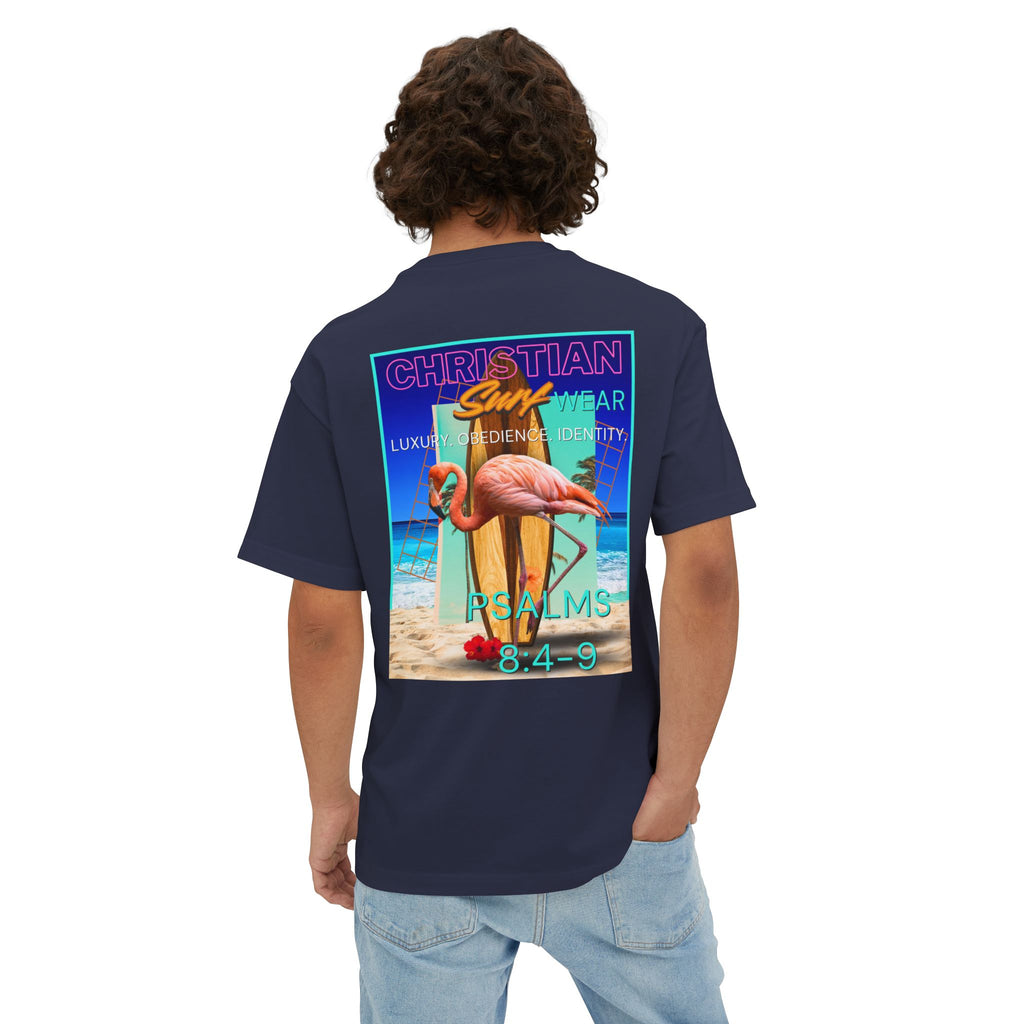 Christian Surf Wear Retro Vibrant-Inspired Unisex Oversized Boxy Tee, Beach Vibes, Faith Apparel, Summer Wear, Casual Christian Fashion