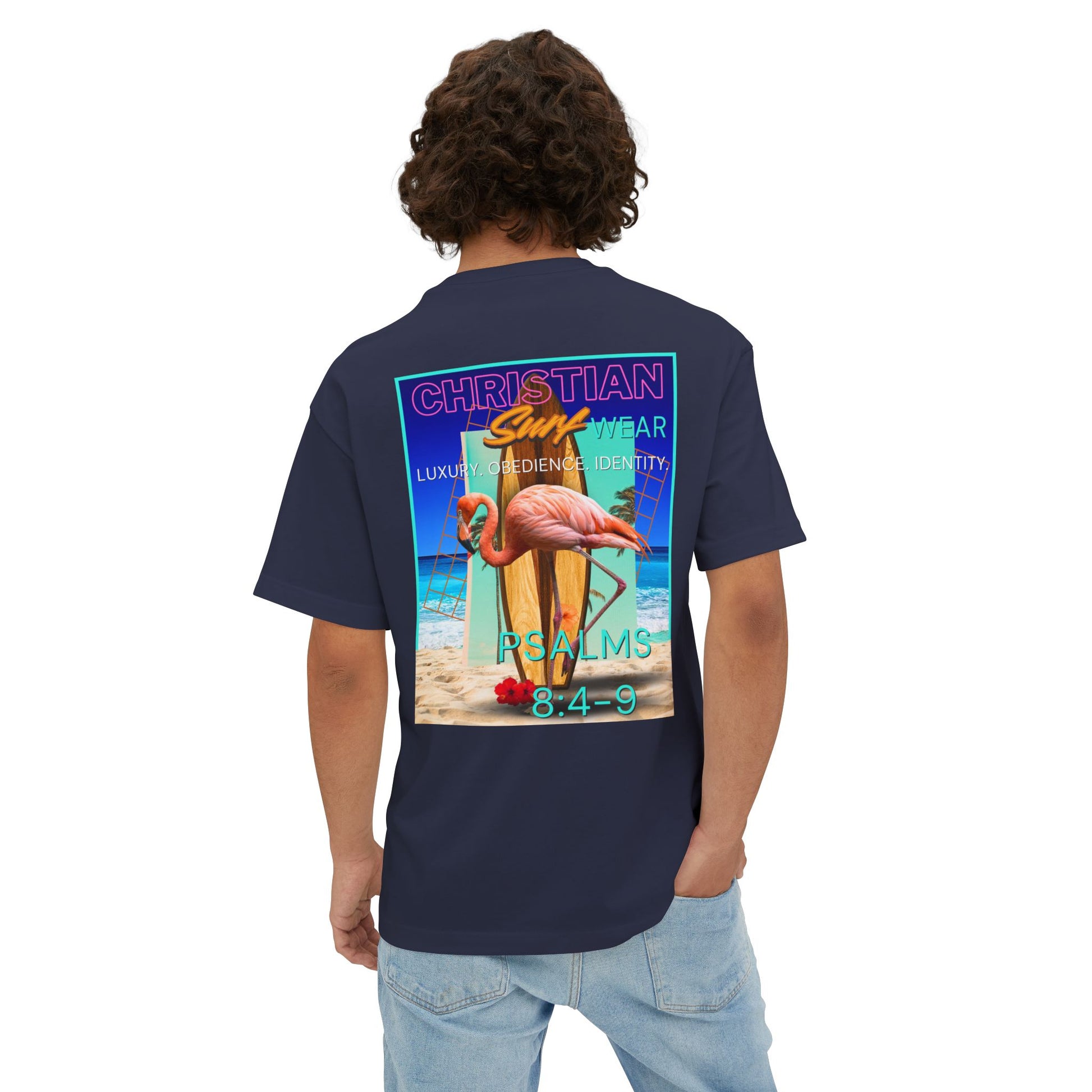Christian Surf Wear Retro Vibrant-Inspired Unisex Oversized Boxy Tee, Beach Vibes, Faith Apparel, Summer Wear, Casual Christian Fashion