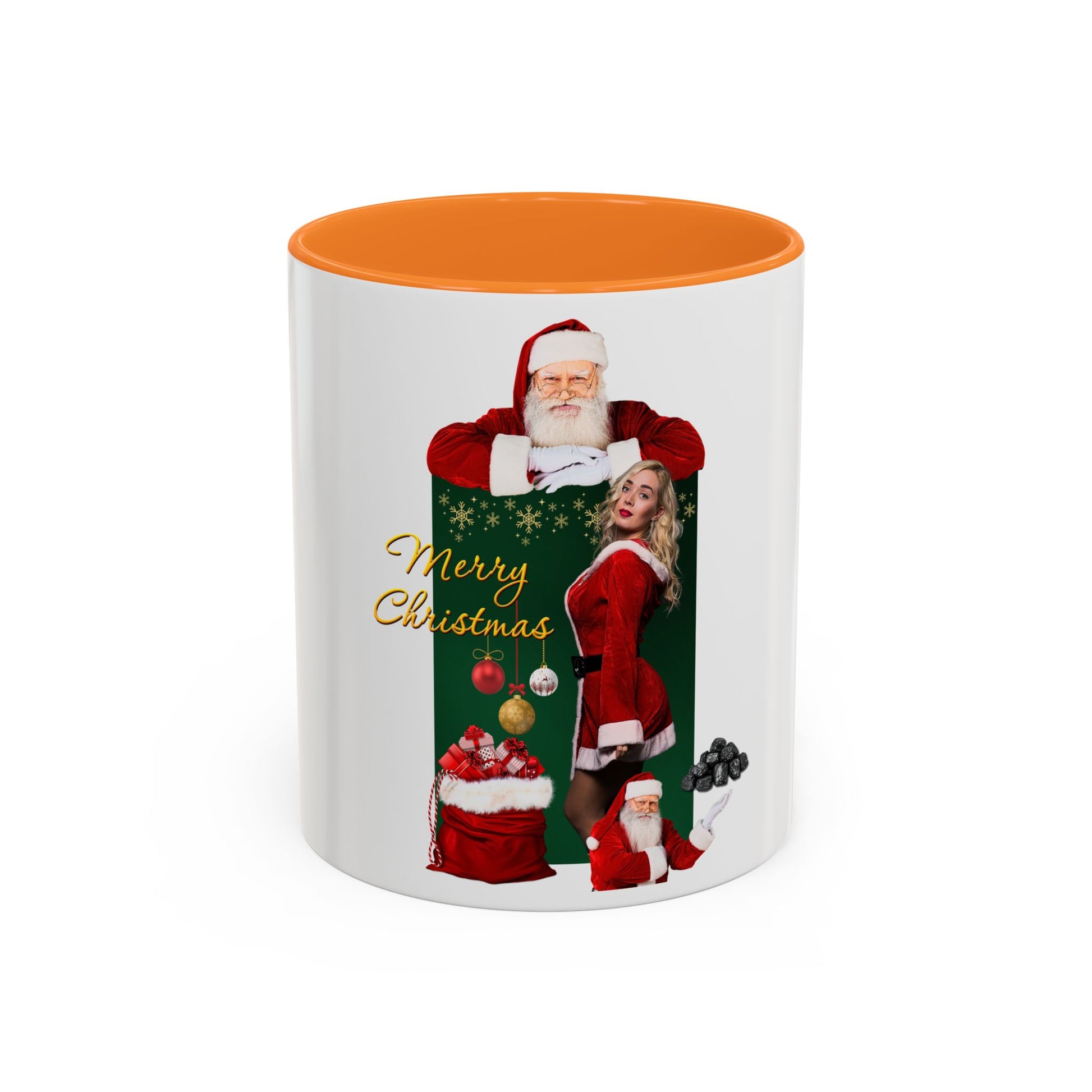 Christmas Santa & Sexy Mrs. Claus Coffee Mug (11oz/15oz) - 'Merry Christmas' Holiday Gift