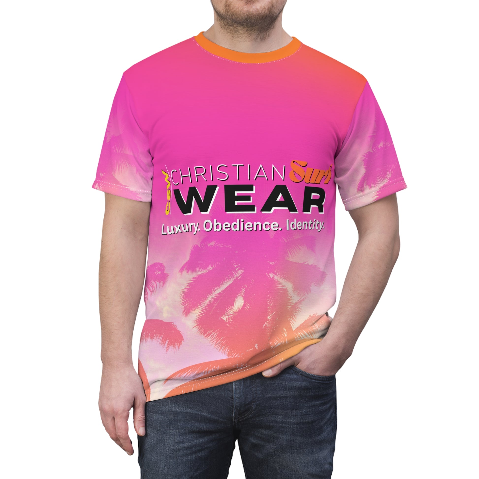 Unisex Tee Christian Surf Wear Palm Tree Graphic Summer Surge
