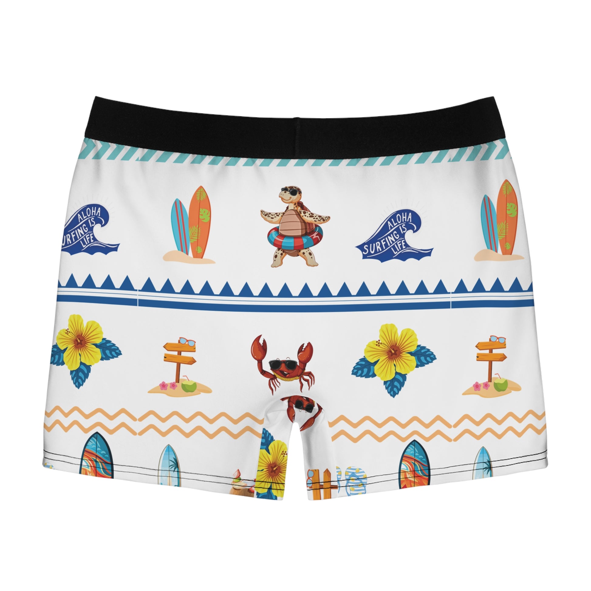 Christian Surf Wear Fun Beach Vibes Men's Tropical Boxer Briefs - Fun Summer Swimwear, Beach Vibes, Gift for Him, Beach Party Essentials, Vacation Ready