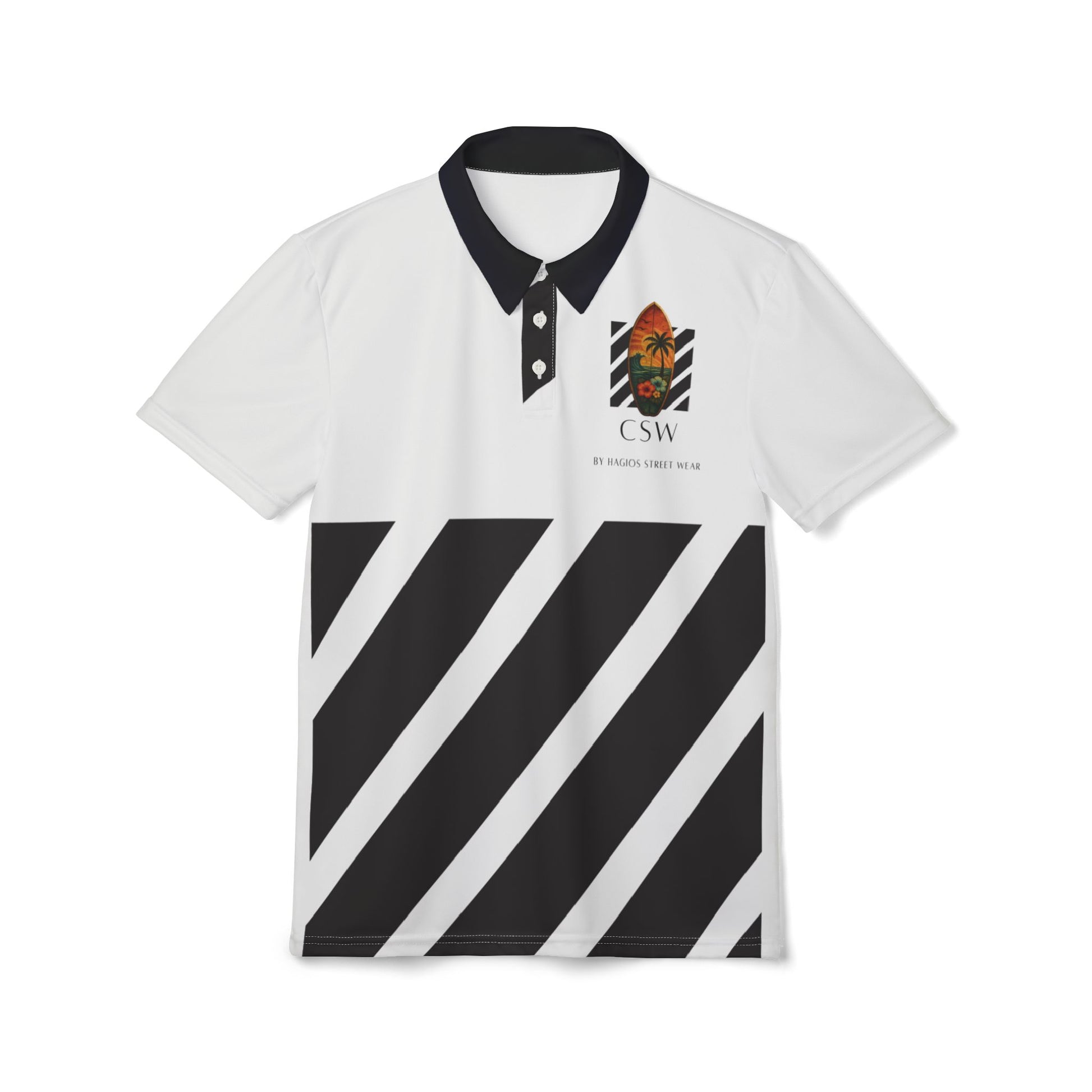 Christian Surf Wear Typography CSW Stylish Unisex Polo Shirt with Bold Design, Casual Wear, Gift for Him or Her, Comfortable Daily Use, Sports and Weekend Attire