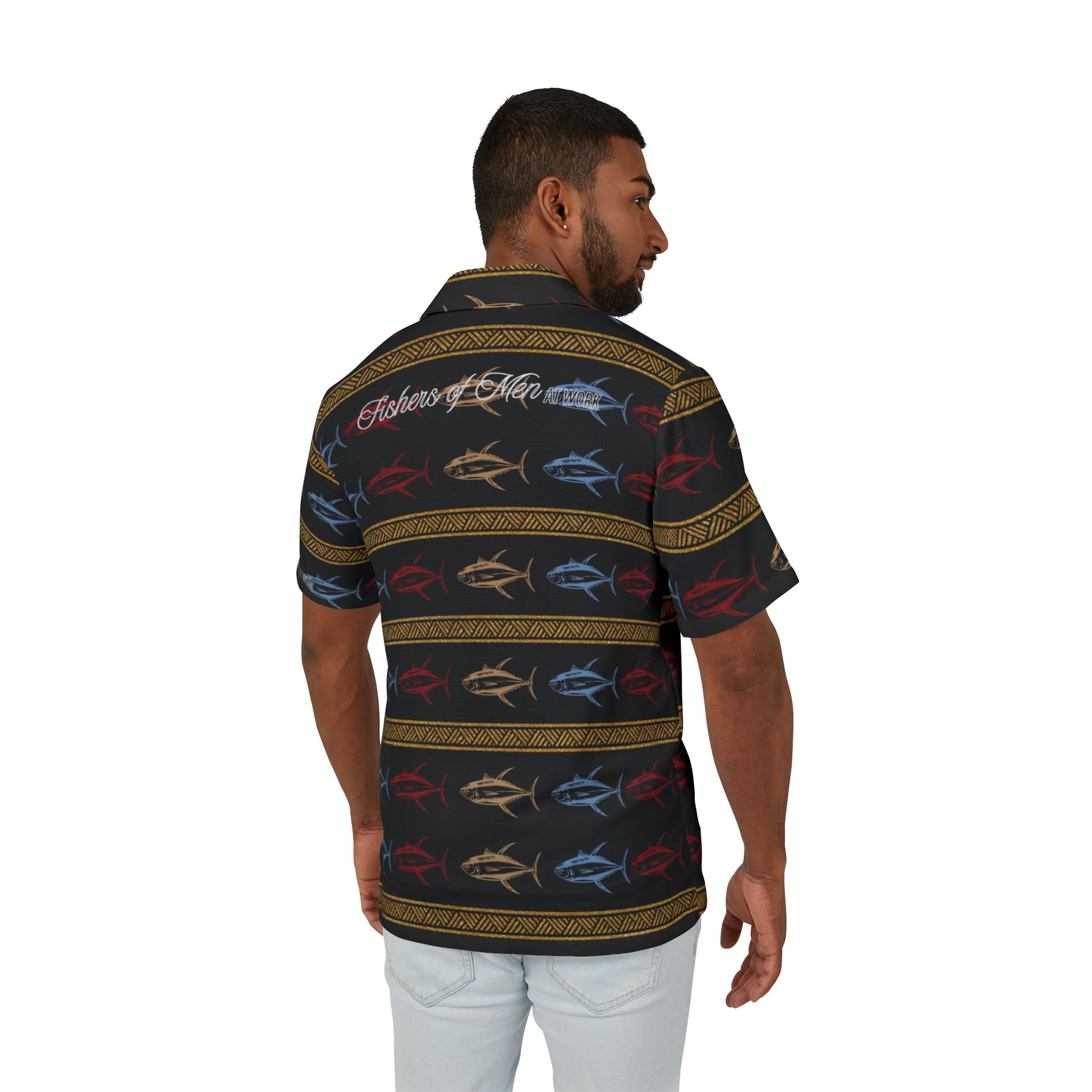 Christian Surf Wear Fishing Hawaiian Camp Shirt