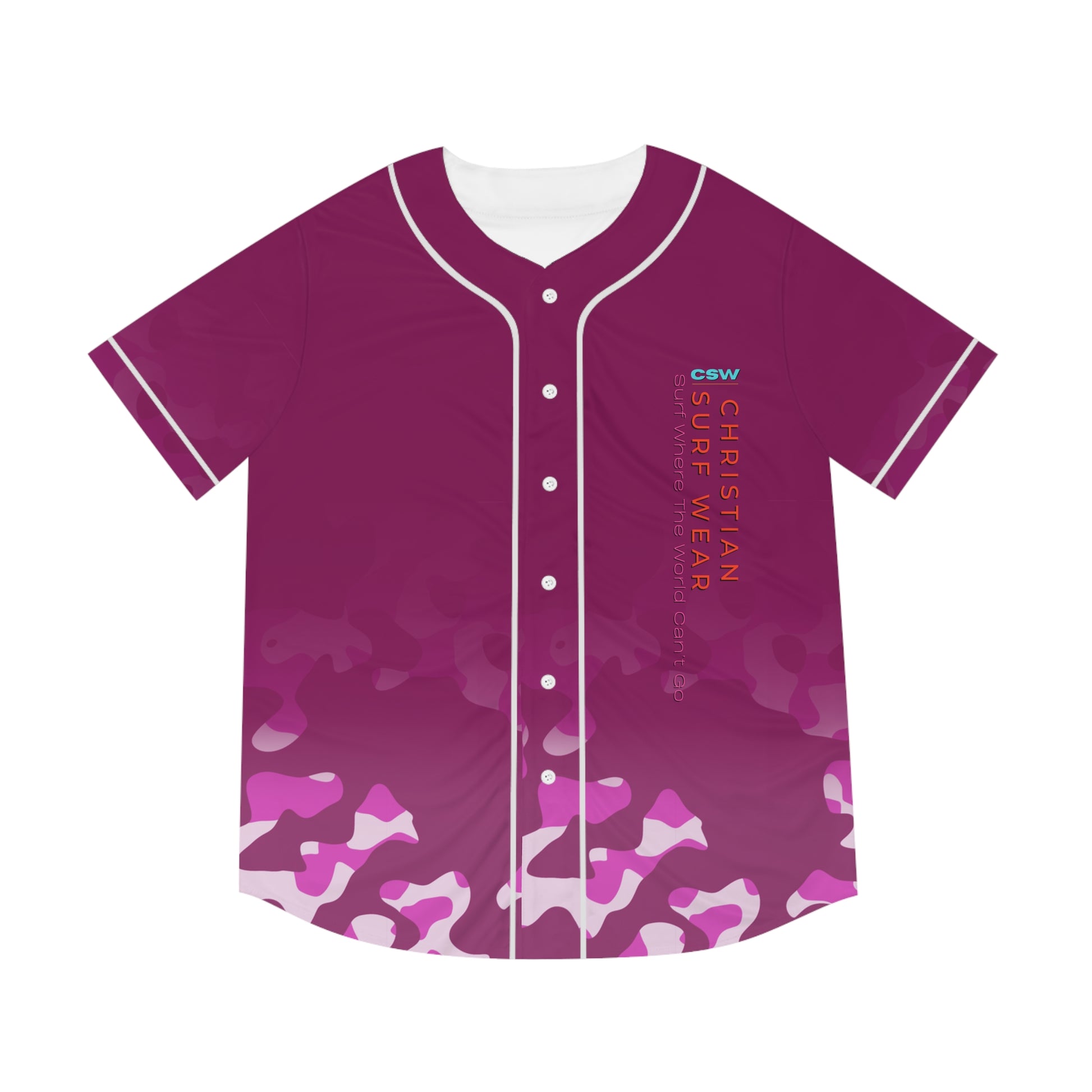 Christian Surf Wear Vibrant Men's Baseball Jersey – Miami Beach Vibe, Casual Wear for Sports Lovers, Summer Outings, Beach Days, Christian Apparel