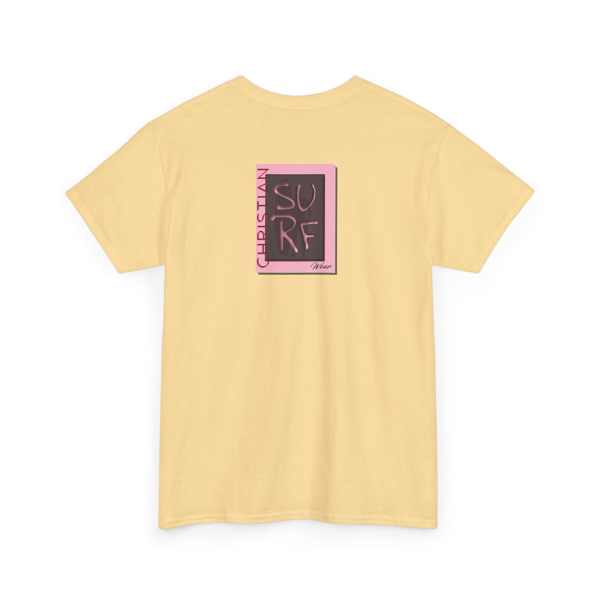Angle at Work Surf Wear Vintage Beach Graphic - Angle riding a Surfboard Graphic Surfing Righteous Unisex Heavy Cotton Tee, Beachwear, Christian T-Shirt, Summer Fashion, Casual Style, Gift for Surfers