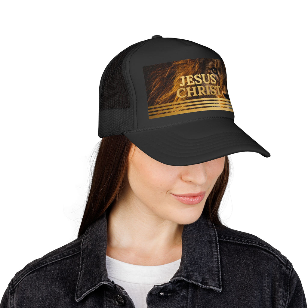 Jesus Christ Lion Trucker Cap — Faith-Based Christian Mesh Hat