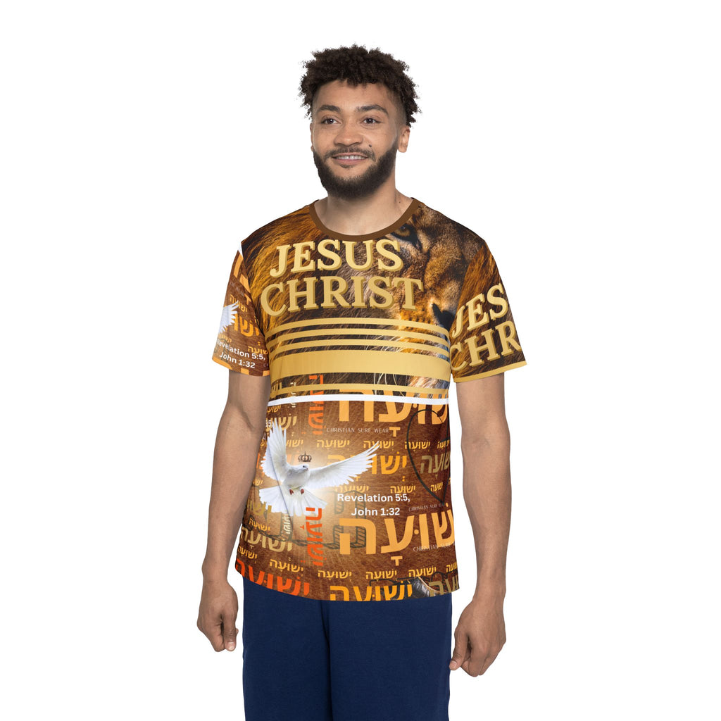 Men's Sports Jersey Jesus Christ Lion of the Tribe of Judah Tee by Christian Surf Wear